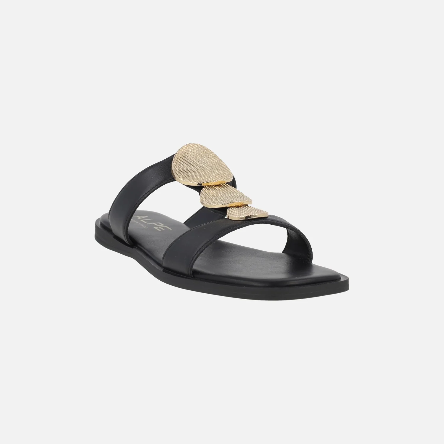 Sandalias planas de piel con detalle de círculos dorados Sheila - Image 8