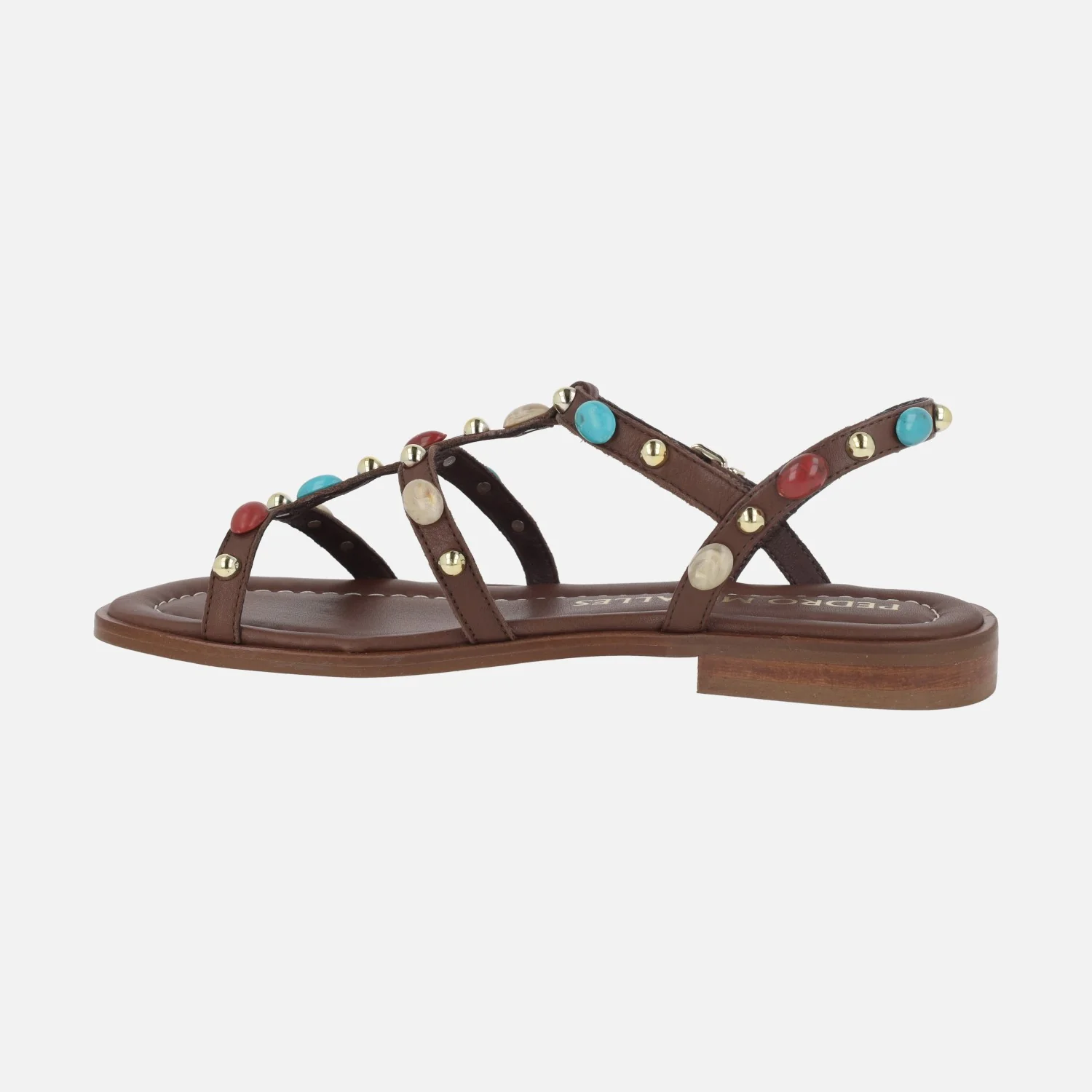 Sandalias planas de piel con pedrería Signa - Image 3