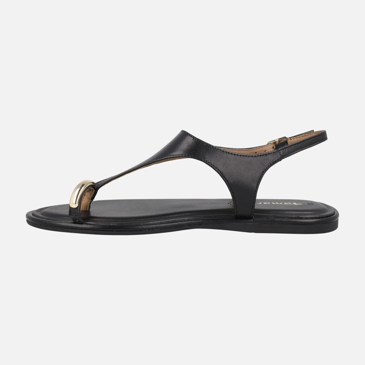 Sandalias planas de piel con pieza para dedo efecto anillo - Image 3