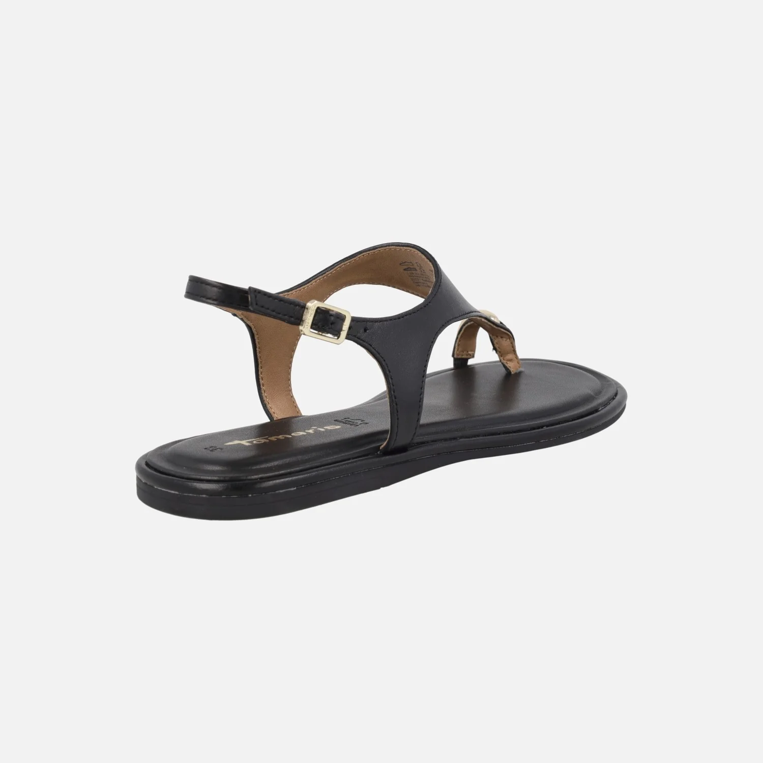 Sandalias planas de piel con pieza para dedo efecto anillo - Image 4