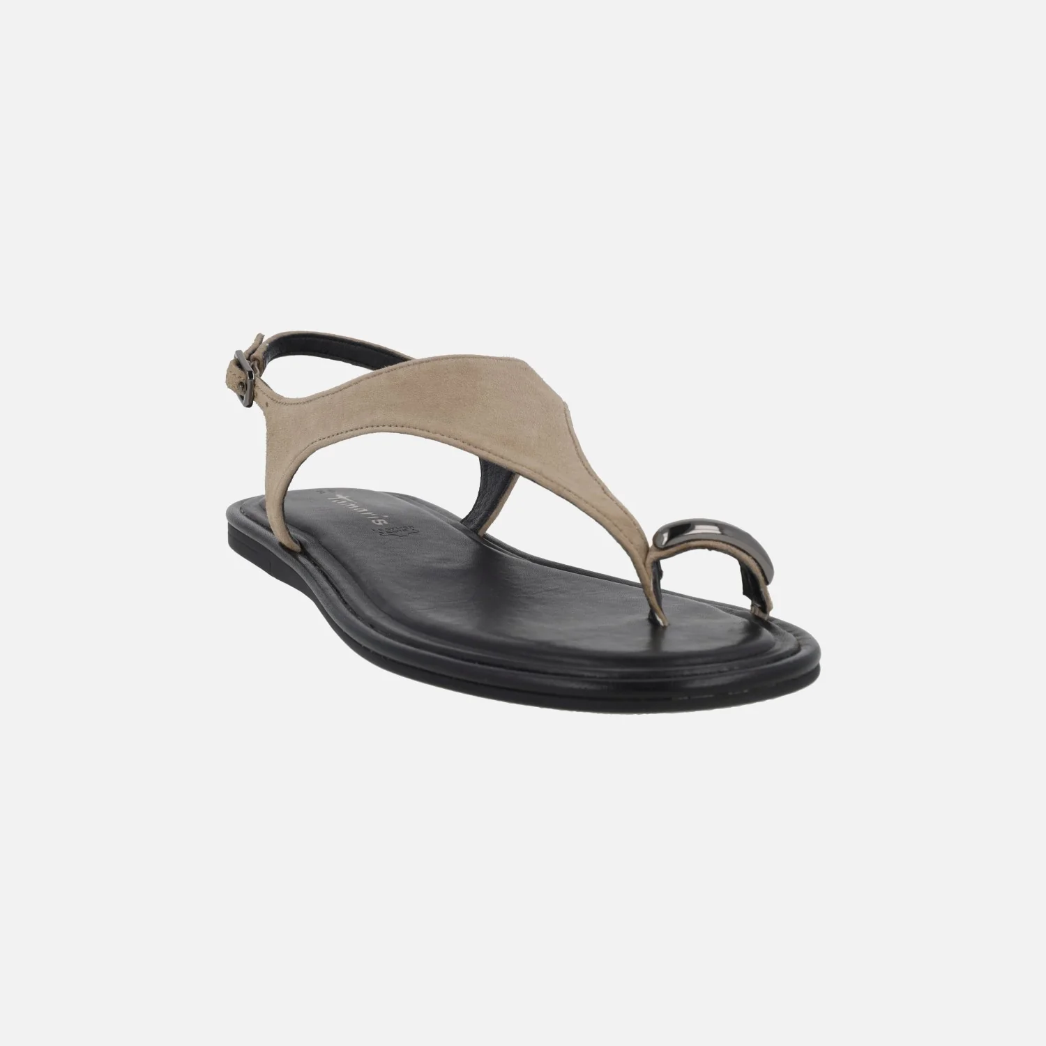 Sandalias planas de piel con pieza para dedo efecto anillo - Image 8