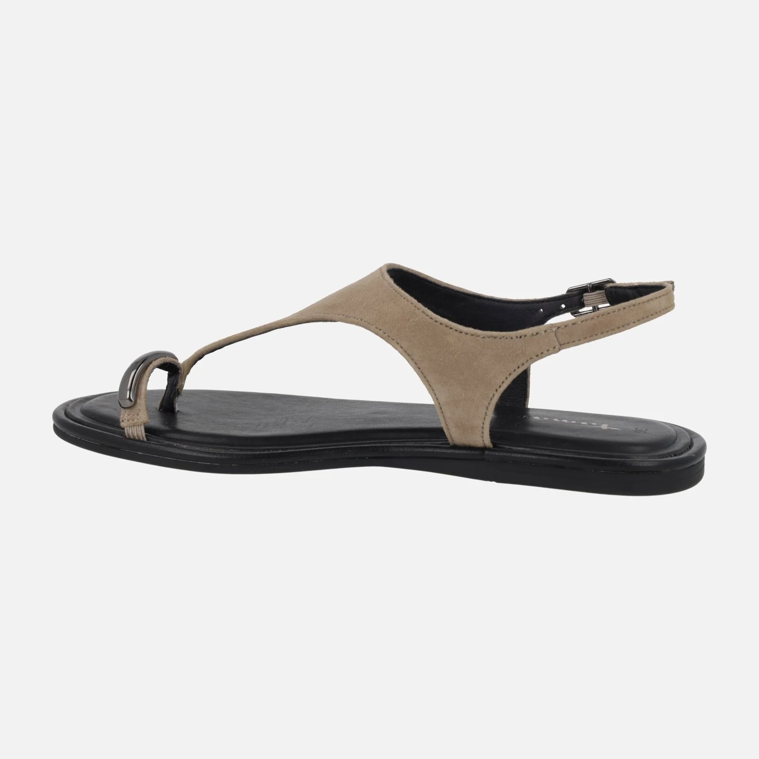 Sandalias planas de piel con pieza para dedo efecto anillo - Image 9