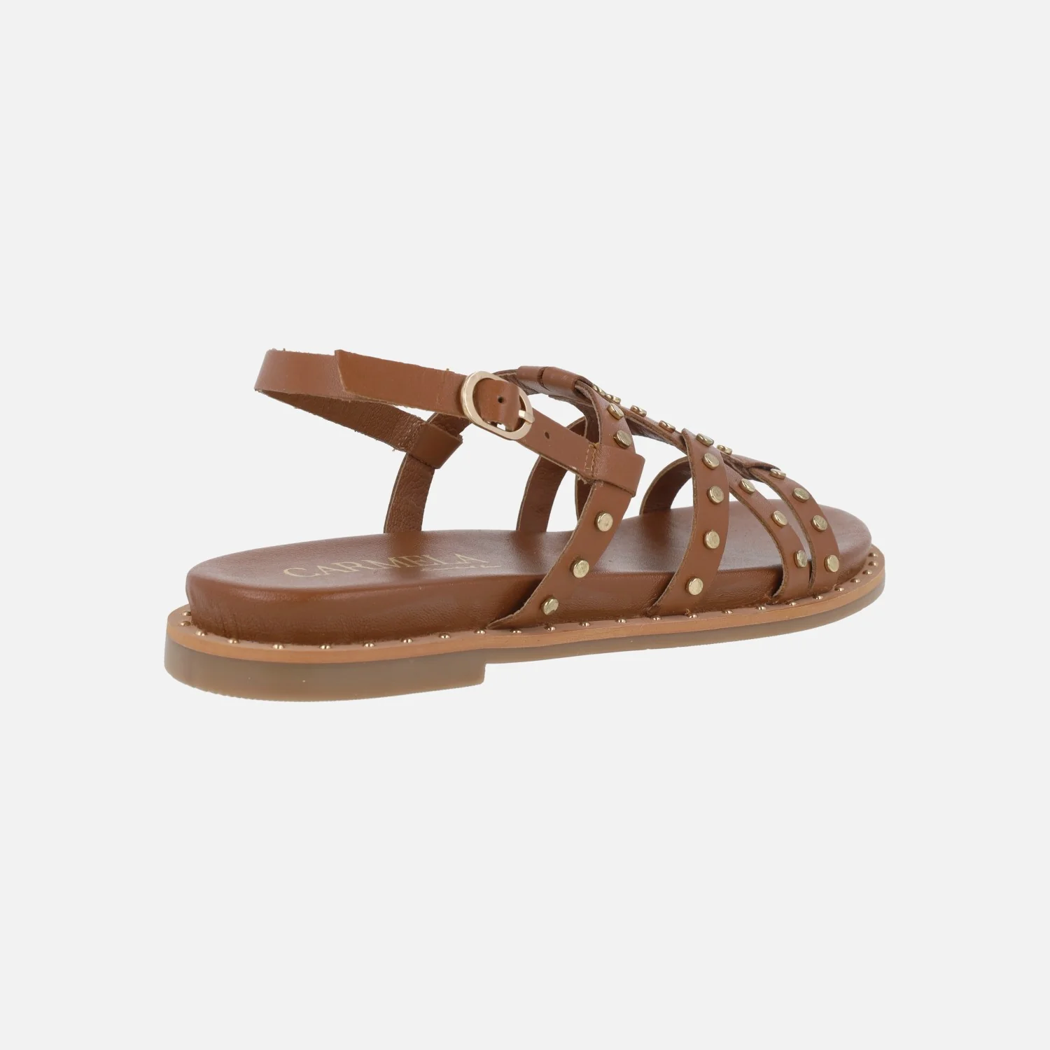 Sandalias planas de piel con tachas doradas - Image 10
