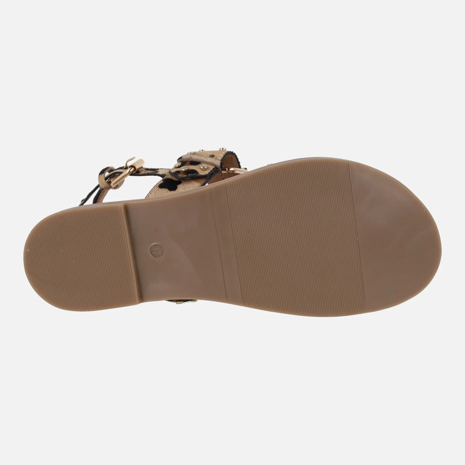 Sandalias planas de piel con tachas y hebillas - Image 12