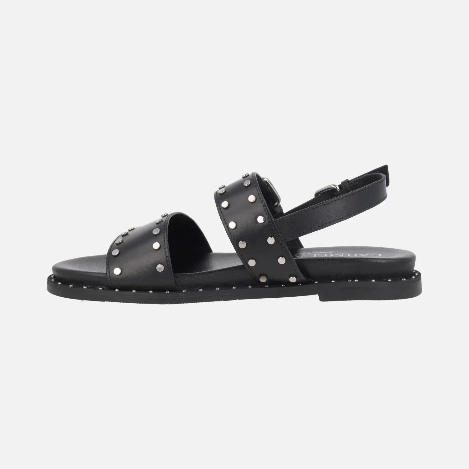 Sandalias planas de piel con tachas y hebillas - Image 15