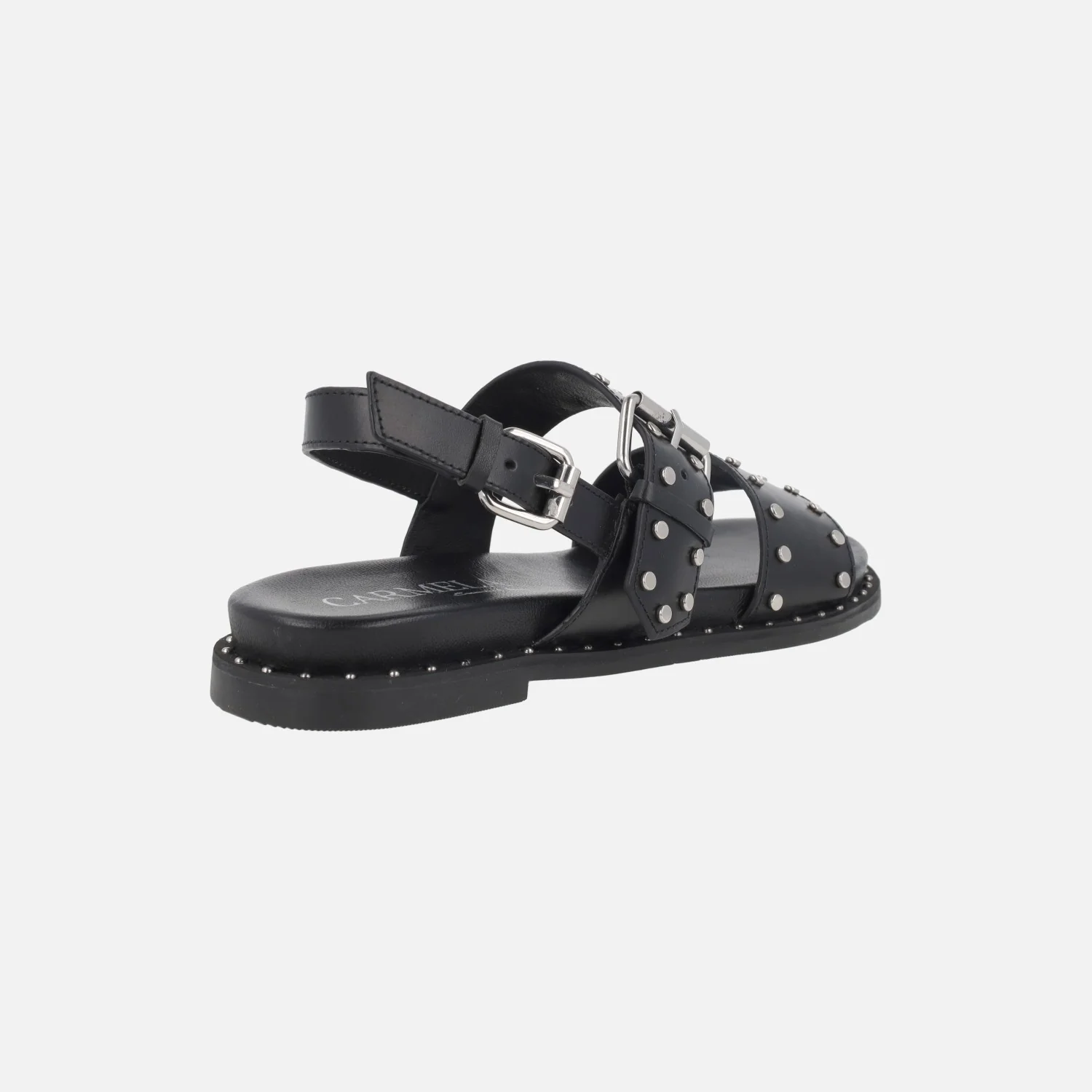 Sandalias planas de piel con tachas y hebillas - Image 16