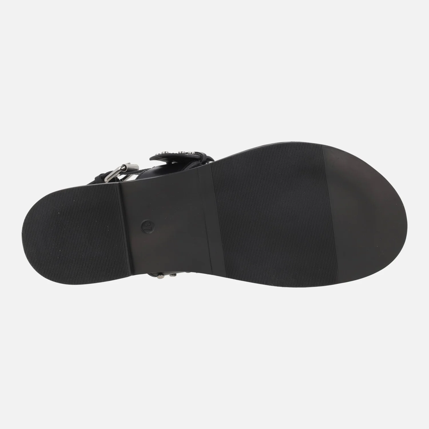 Sandalias planas de piel con tachas y hebillas - Image 18