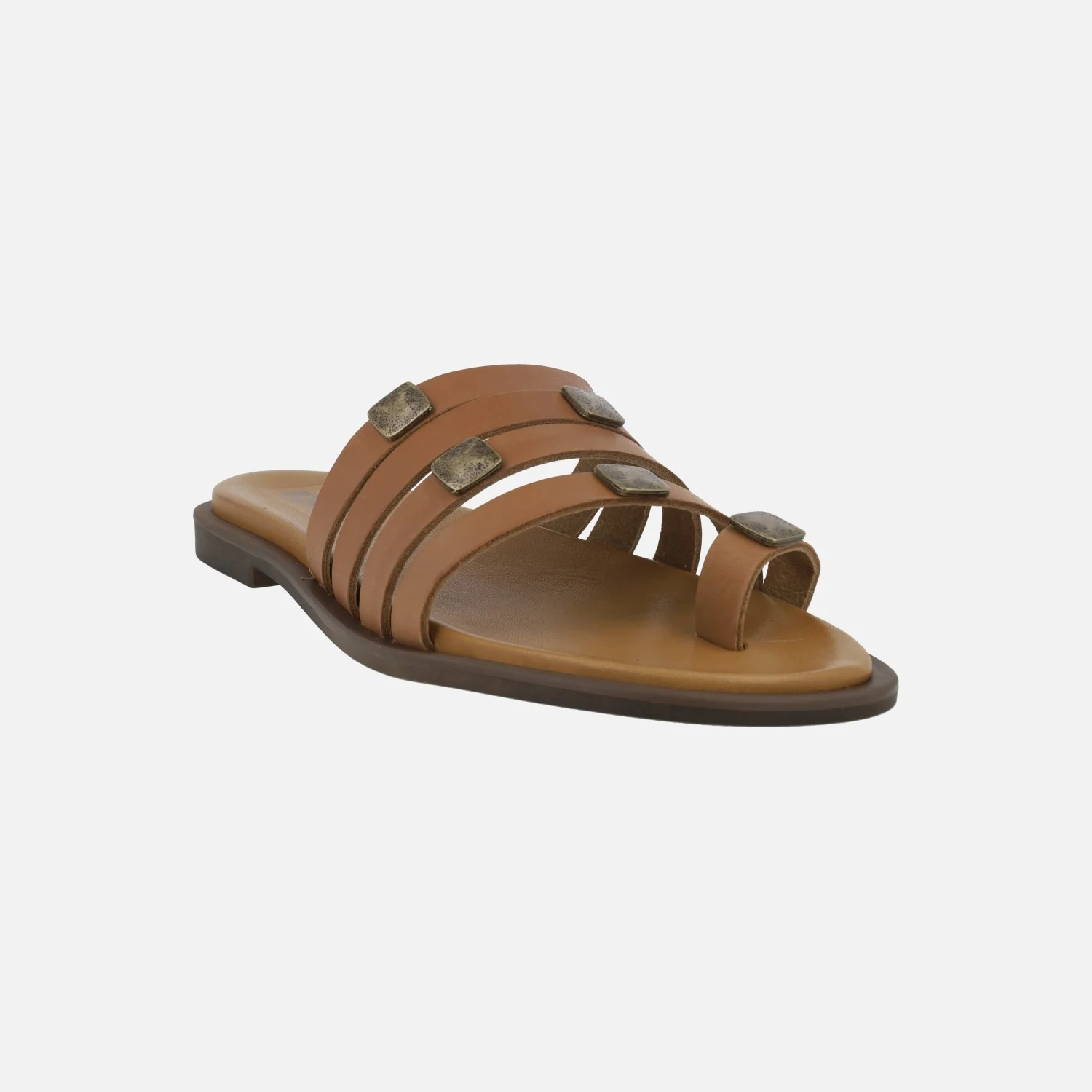 Sandalias planas de piel de tiras con pieza para dedo - Image 2