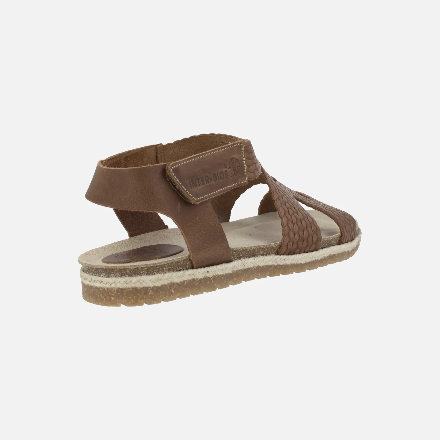 Sandalias planas de piel efecto trenzado con cierre de velcro - Image 10
