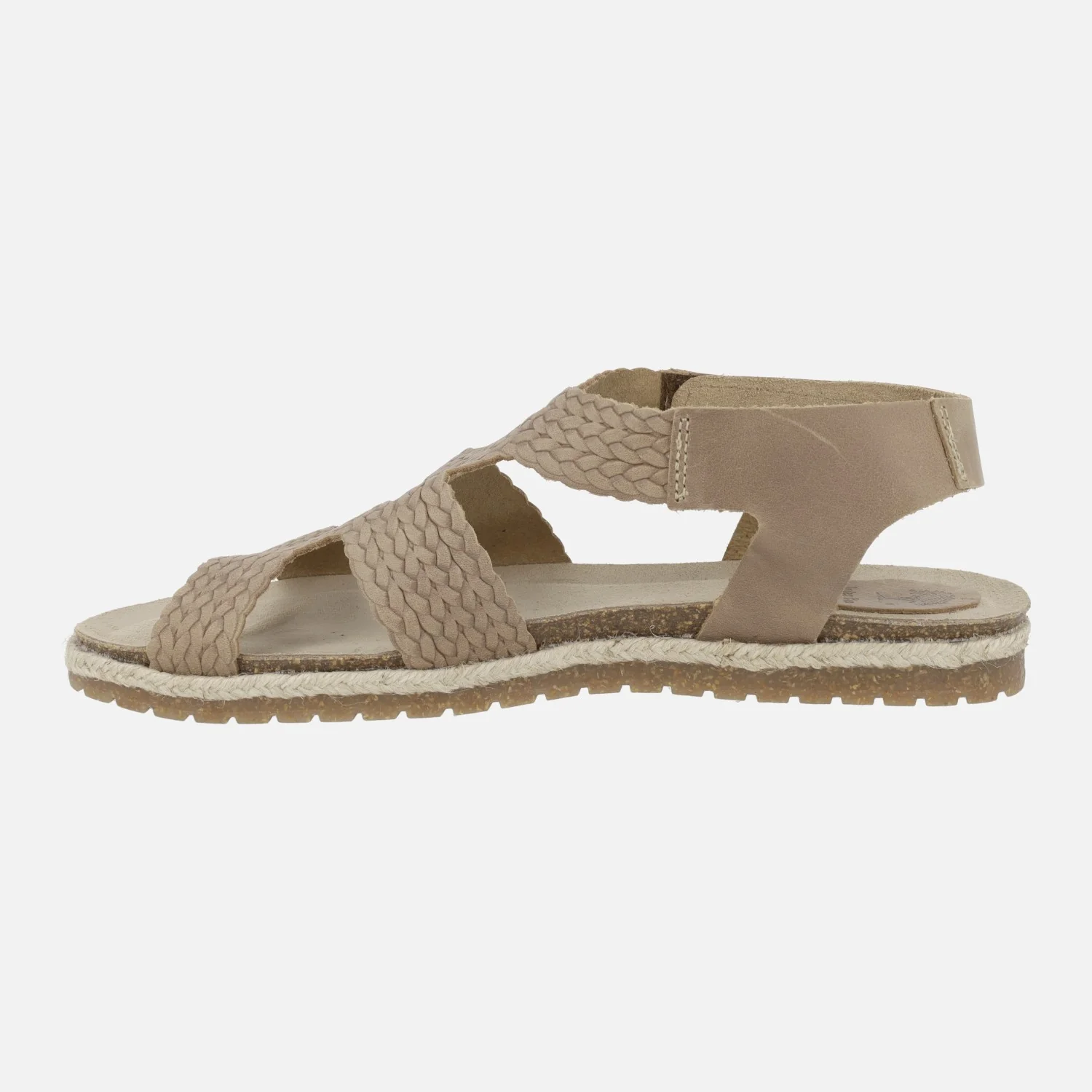 Sandalias planas de piel efecto trenzado con cierre de velcro - Image 3