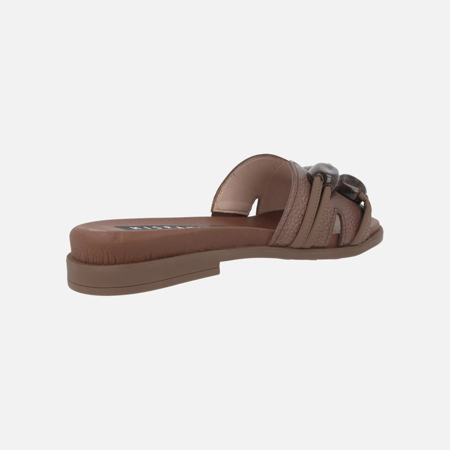 Sandalias planas de piel estilo pala con pedrería - Image 4