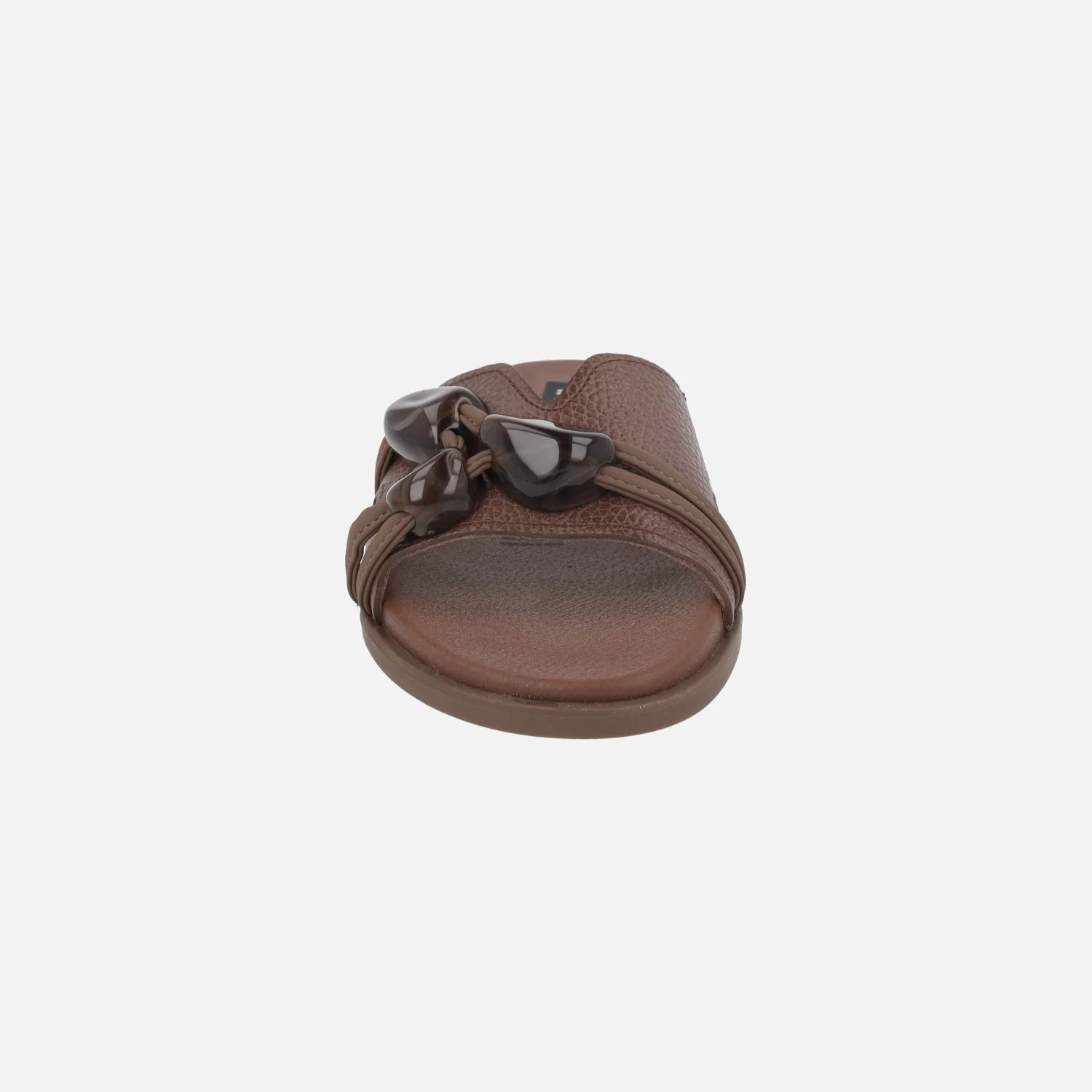 Sandalias planas de piel estilo pala con pedrería - Image 5
