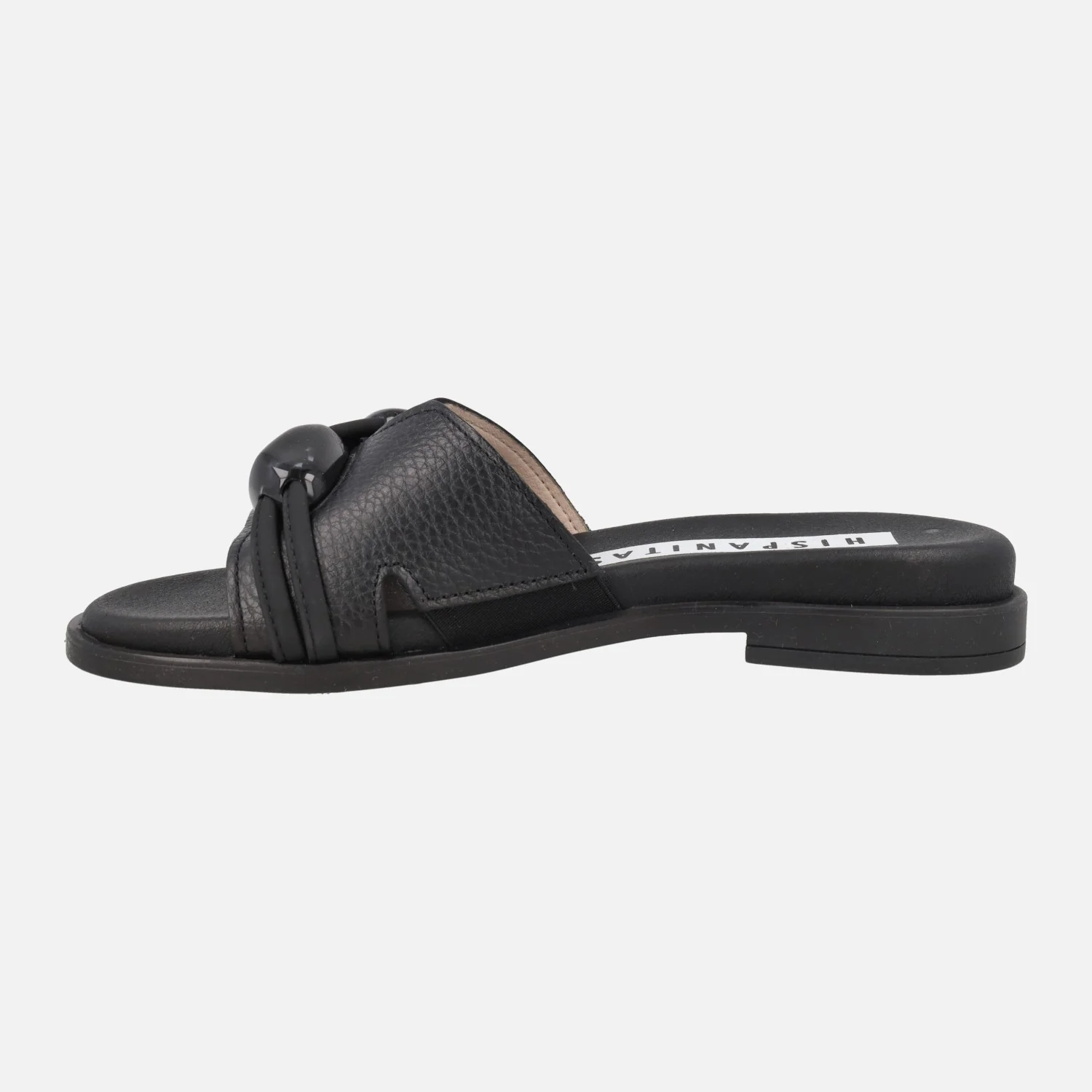 Sandalias planas de piel estilo pala con pedrería - Image 9
