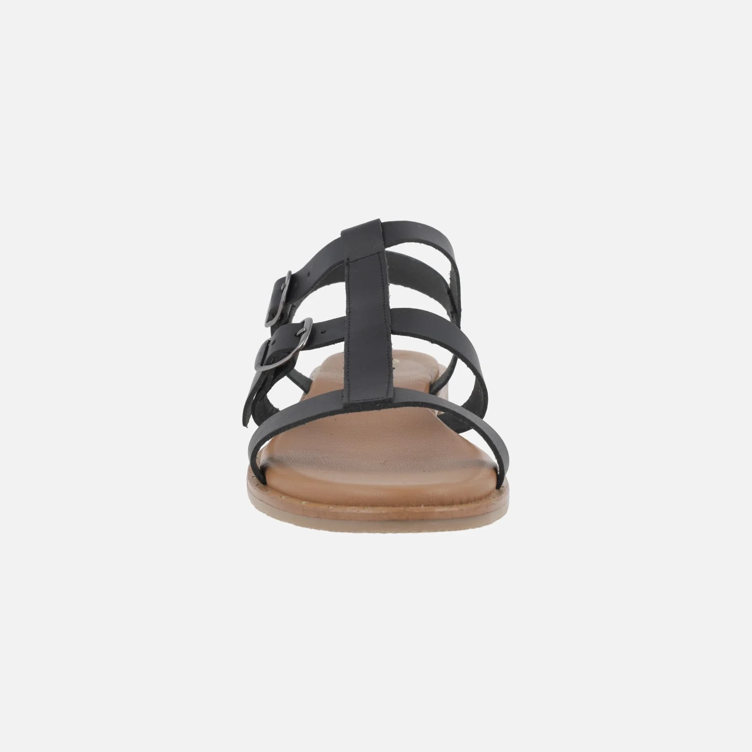 Sandalias planas de piel estilo romanas con hebillas - Image 11