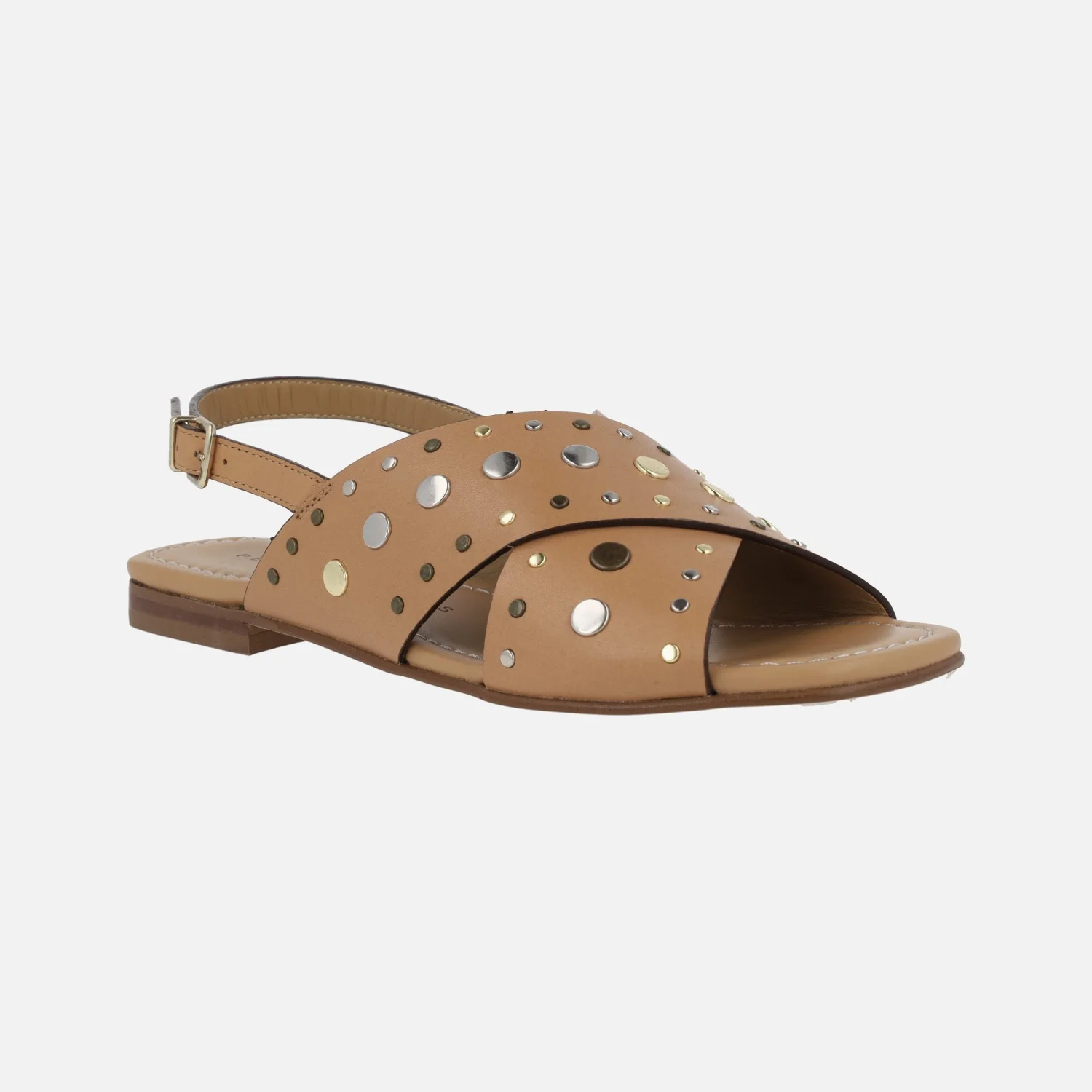 Sandalias planas de tiras cruzadas con remaches metálicos - Image 2
