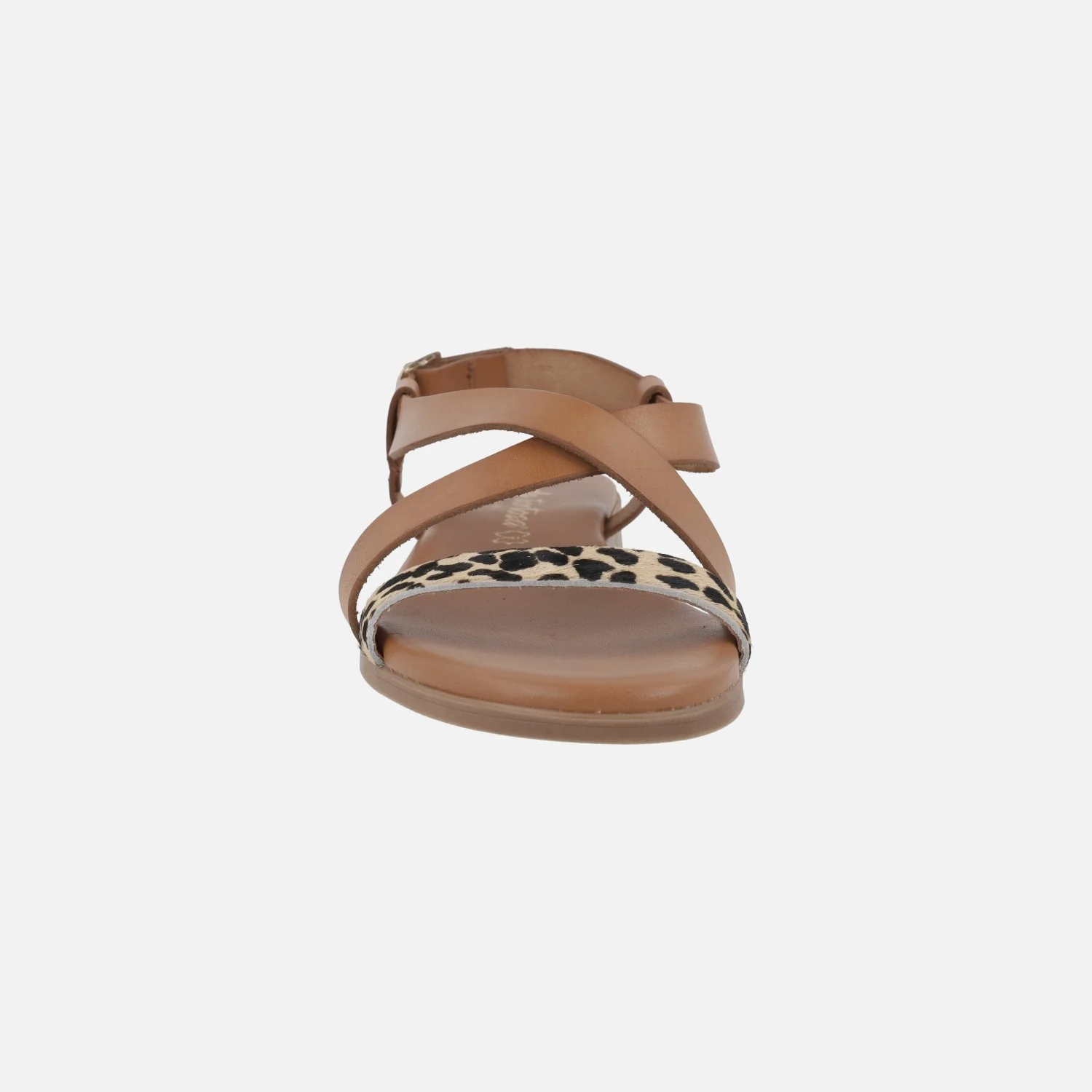 Sandalias planas de tiras en camel y animal print leopardo - Image 5