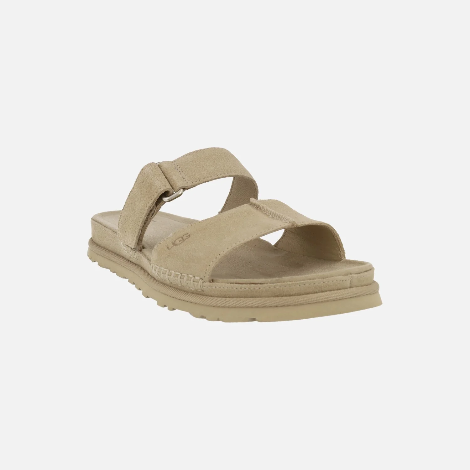 Sandalias planas destalonadas en ante beige Goldengaze Slide - Image 2