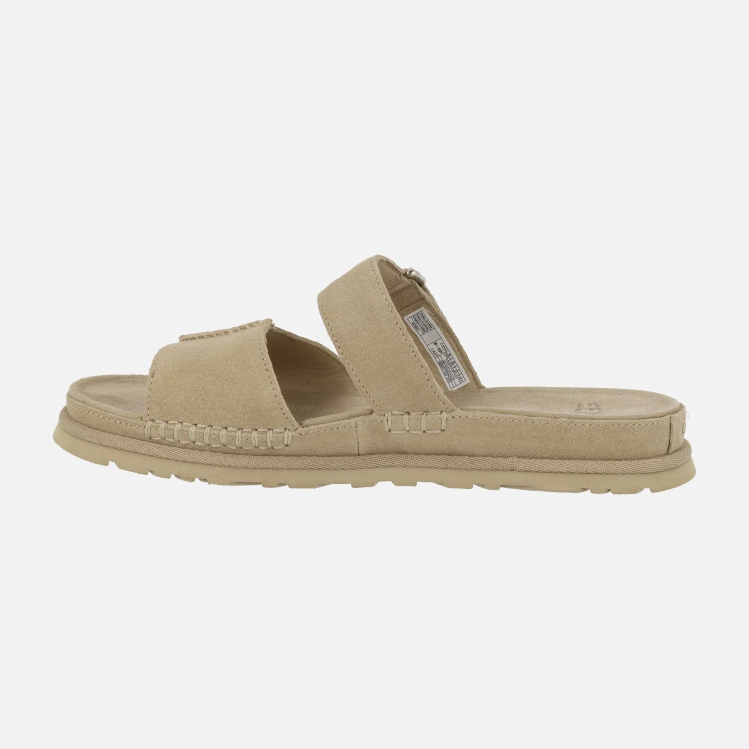 Sandalias planas destalonadas en ante beige Goldengaze Slide - Image 3