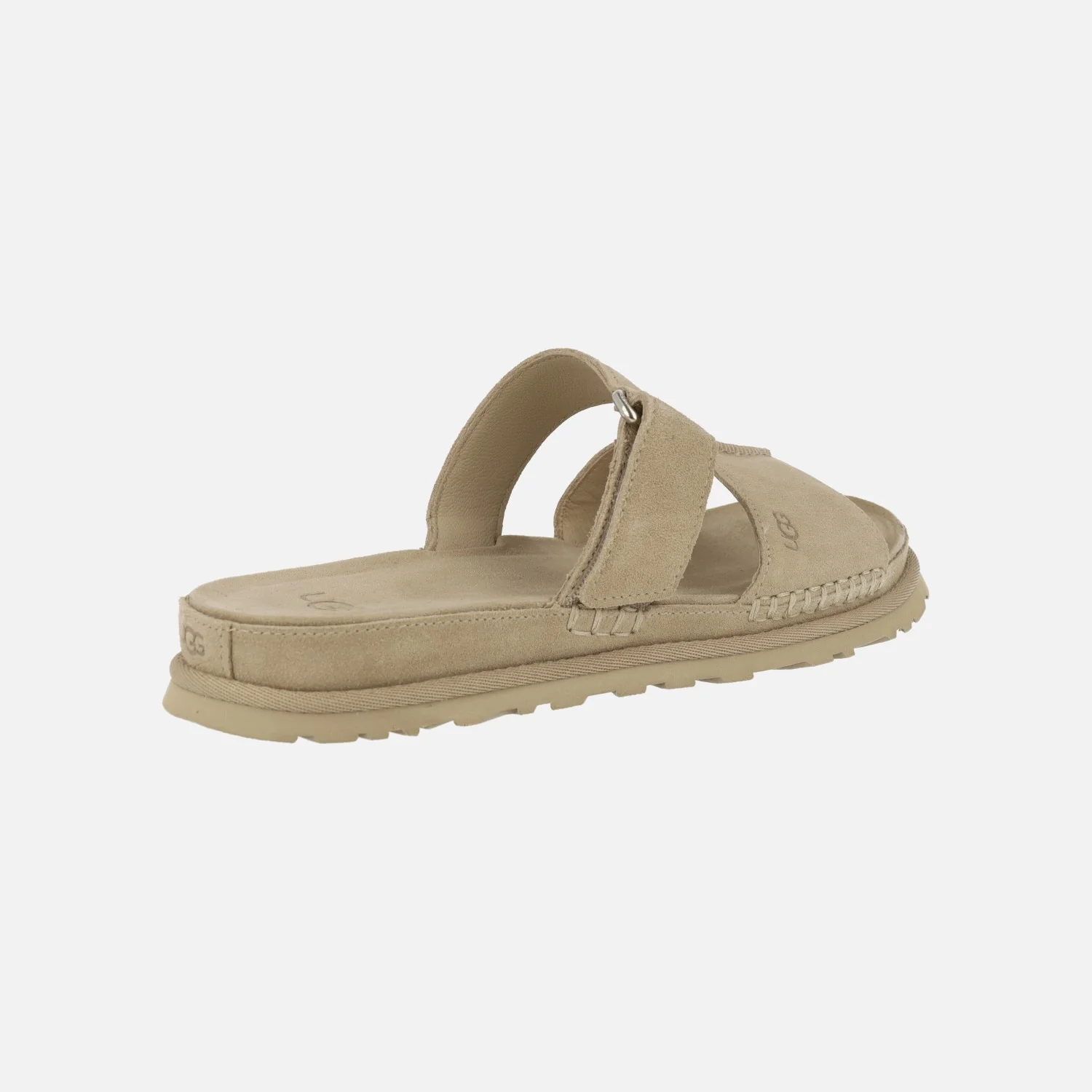 Sandalias planas destalonadas en ante beige Goldengaze Slide - Image 4