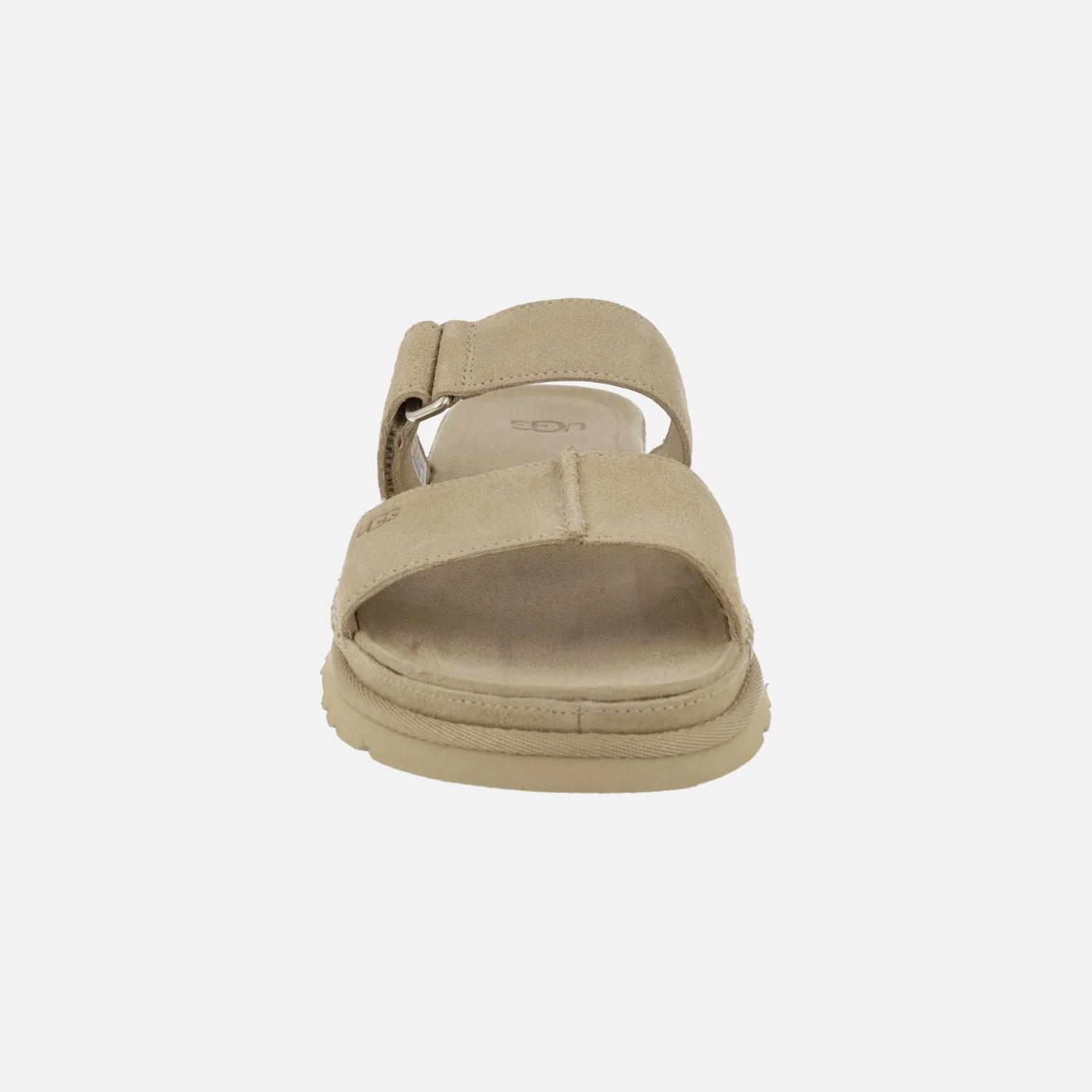 Sandalias planas destalonadas en ante beige Goldengaze Slide - Image 5