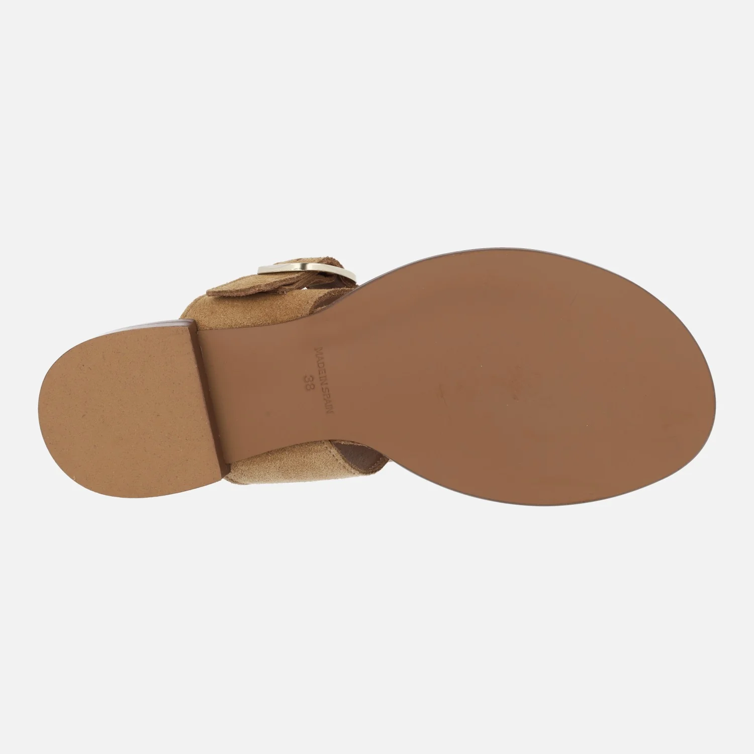 Sandalias planas en ante camel con pieza para dedo Luli 26 - Image 6