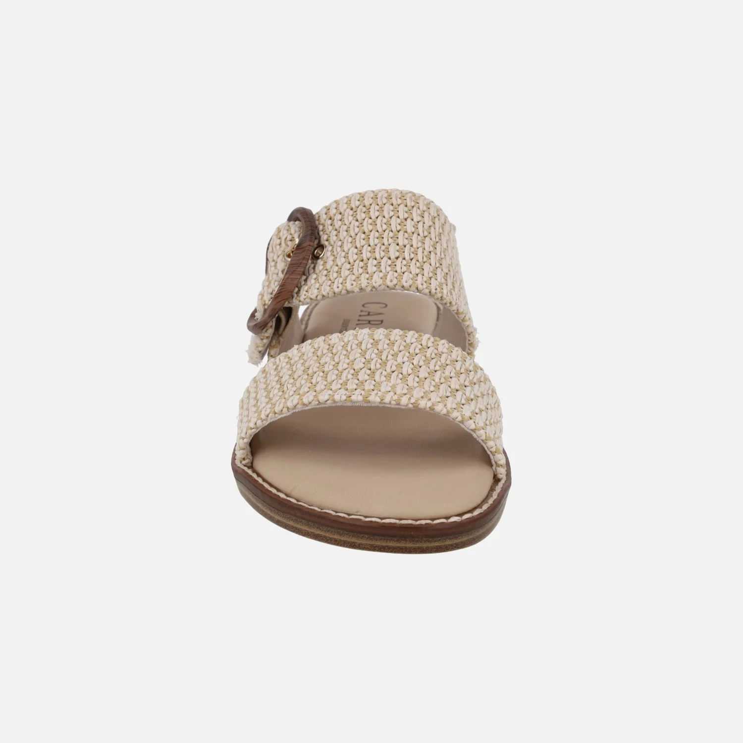 Sandalias planas en combinado de rafia beige - Image 5