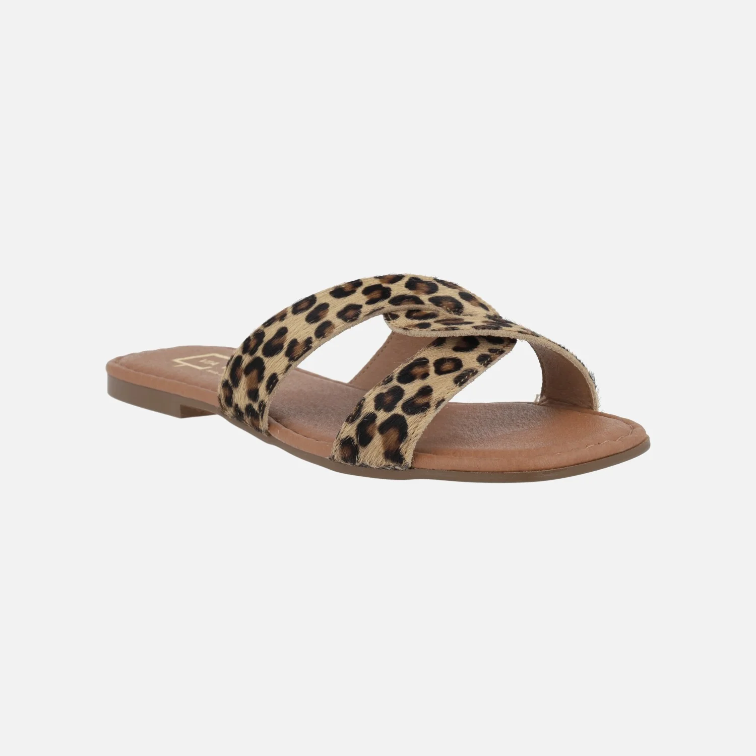 Sandalias planas en pelo animal print leopardo - Image 2