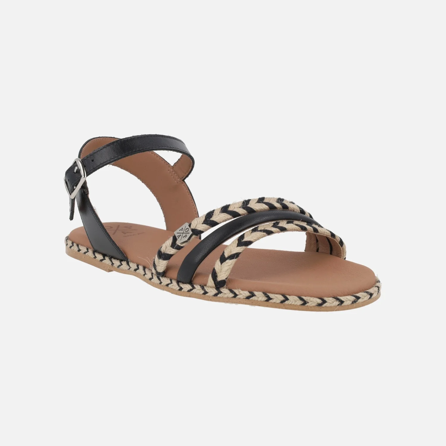 Sandalias planas en piel y yute Ancon cuerda - Image 2