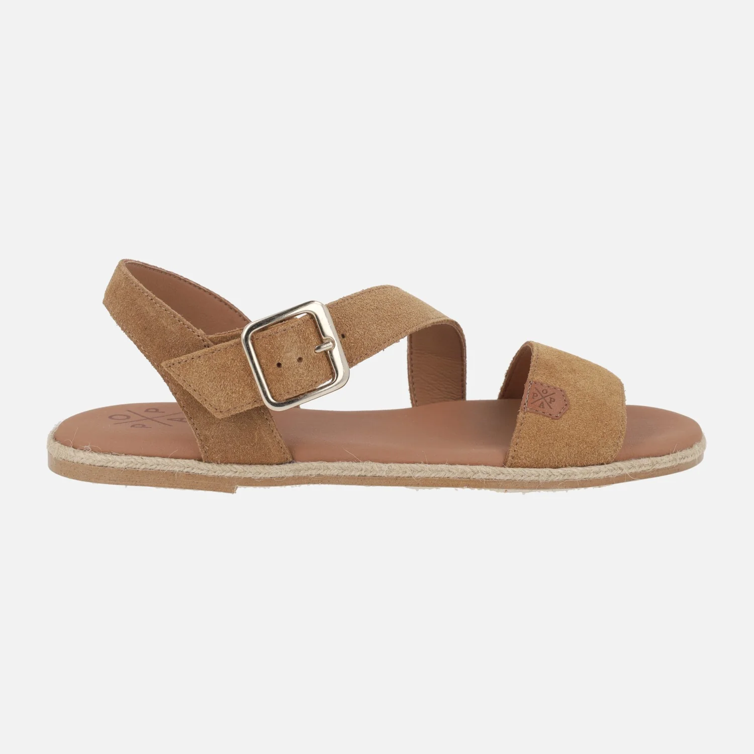 Sandalias planas en serraje cuero Leyte