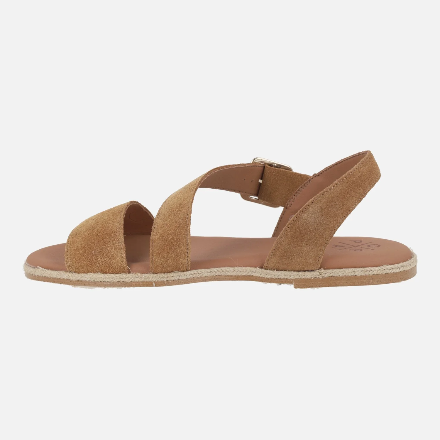 Sandalias planas en serraje cuero Leyte - Image 3