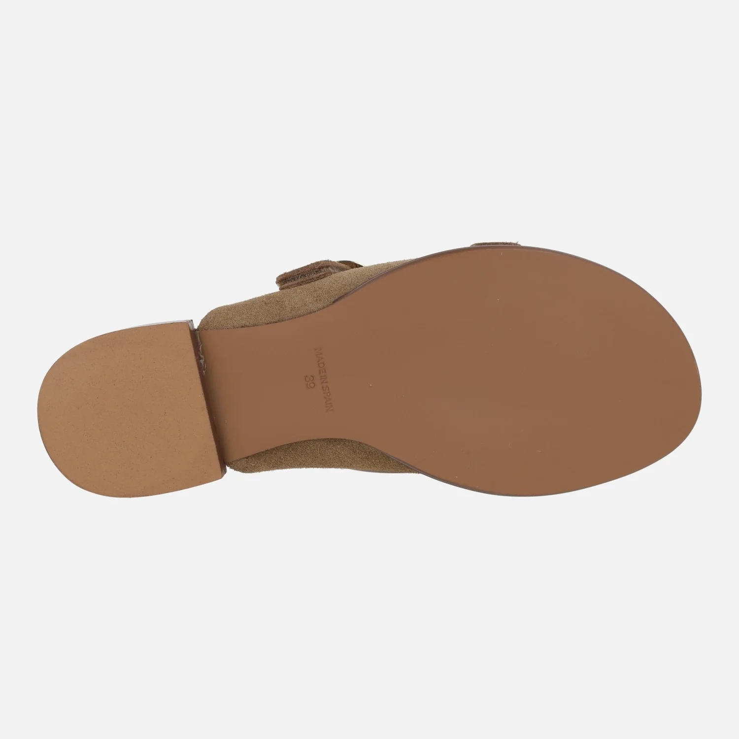 Sandalias planas en serraje taupe con hebillas Moji 26 - Image 6