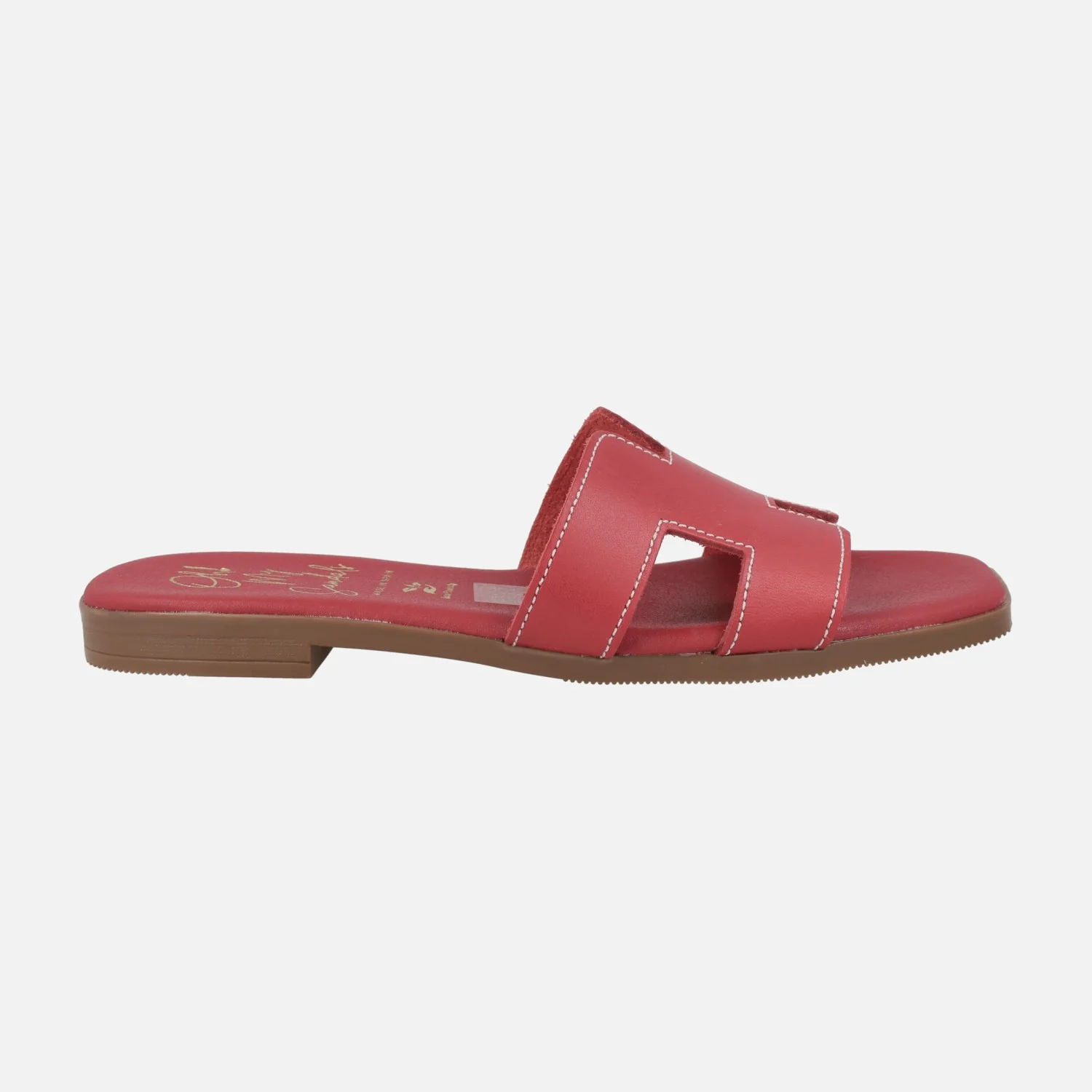Sandalias planas estilo pala de piel con pespuntes - Image 13