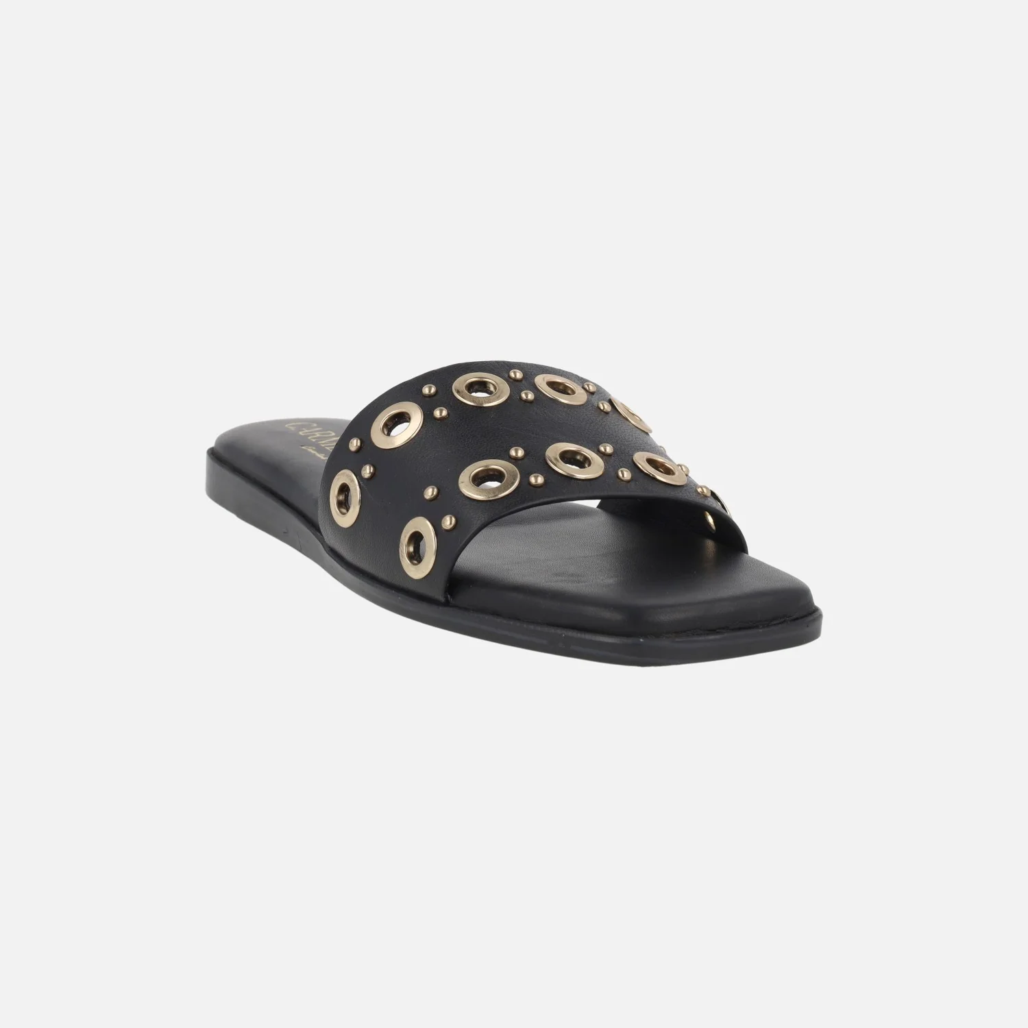 Sandalias planas estilo palas en piel con remaches metálicos - Image 8