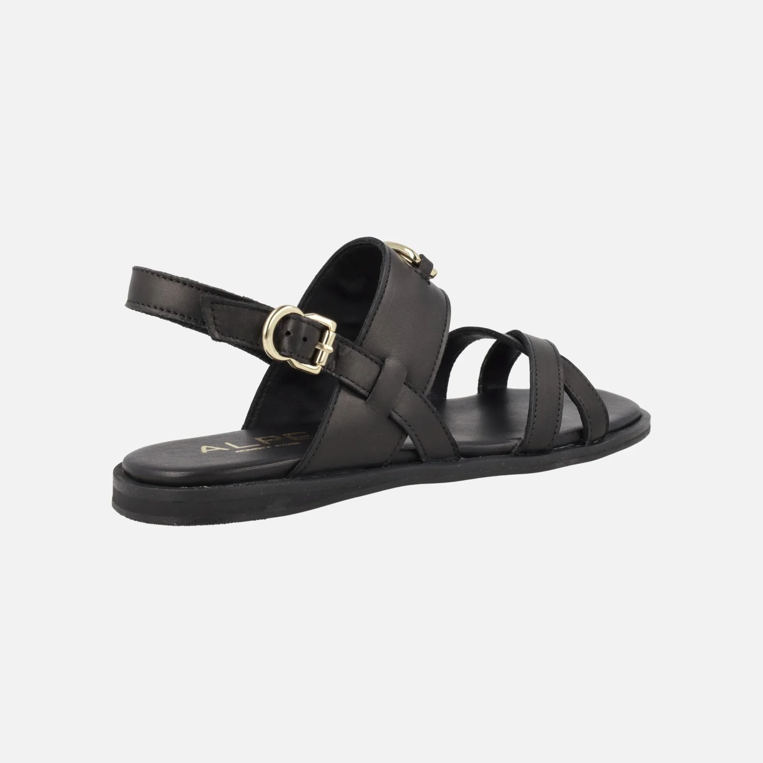 Sandalias planas negras de piel Sheila - Image 3