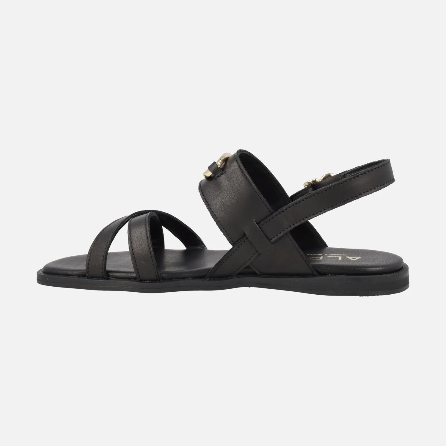 Sandalias planas negras de piel Sheila - Image 4