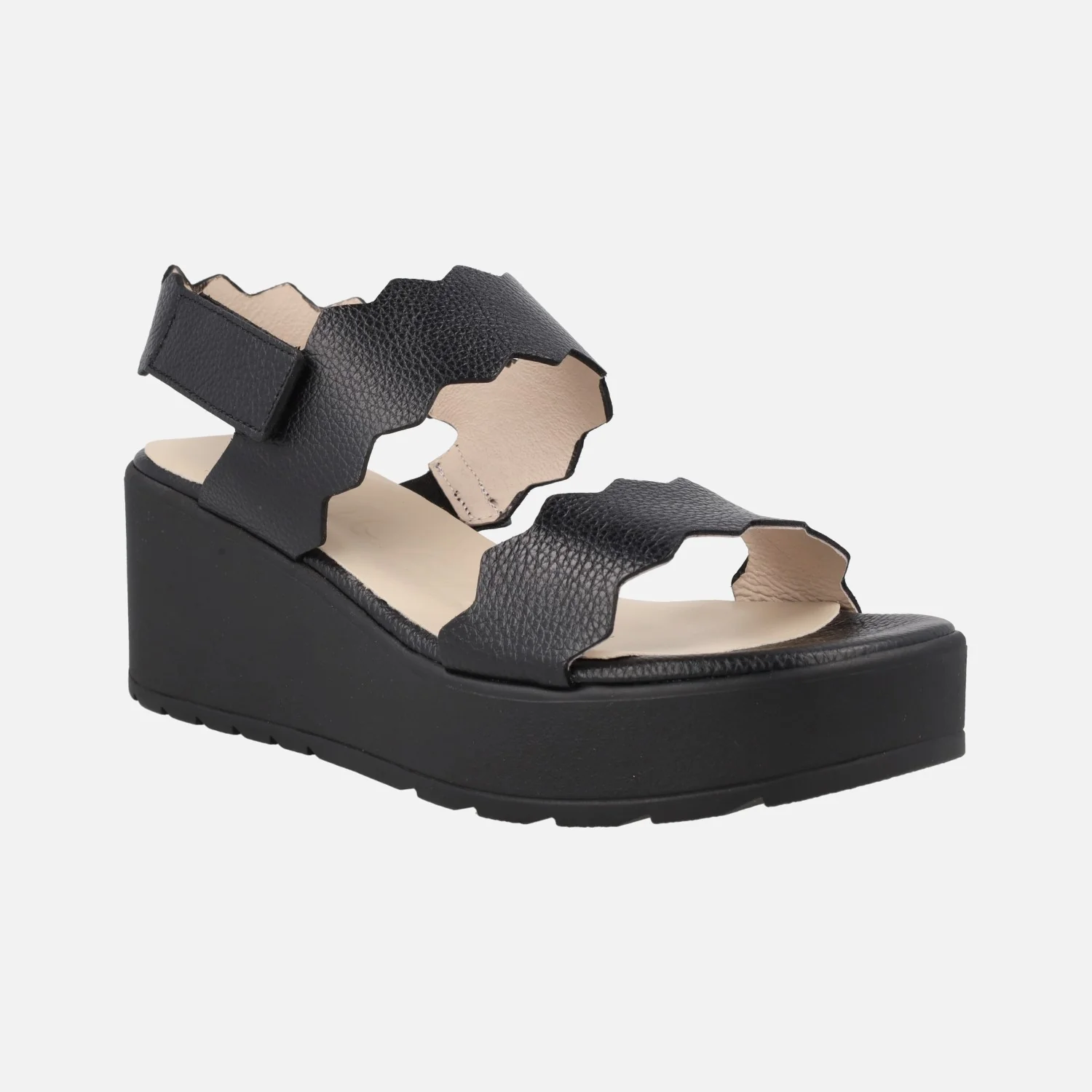 Sandalias Purpura de piel con cuña WondersFLY - Image 10