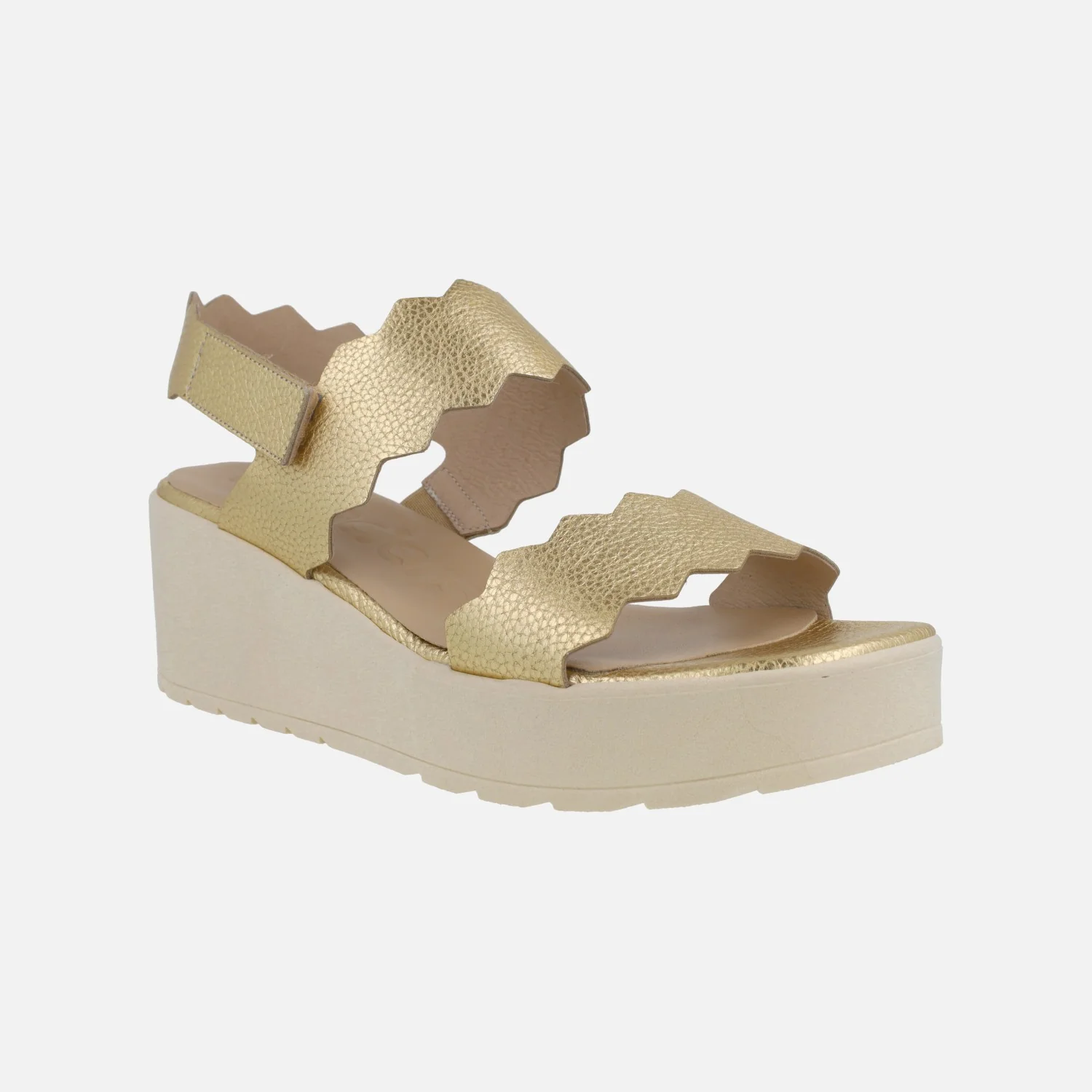 Sandalias Purpura de piel con cuña WondersFLY - Image 3