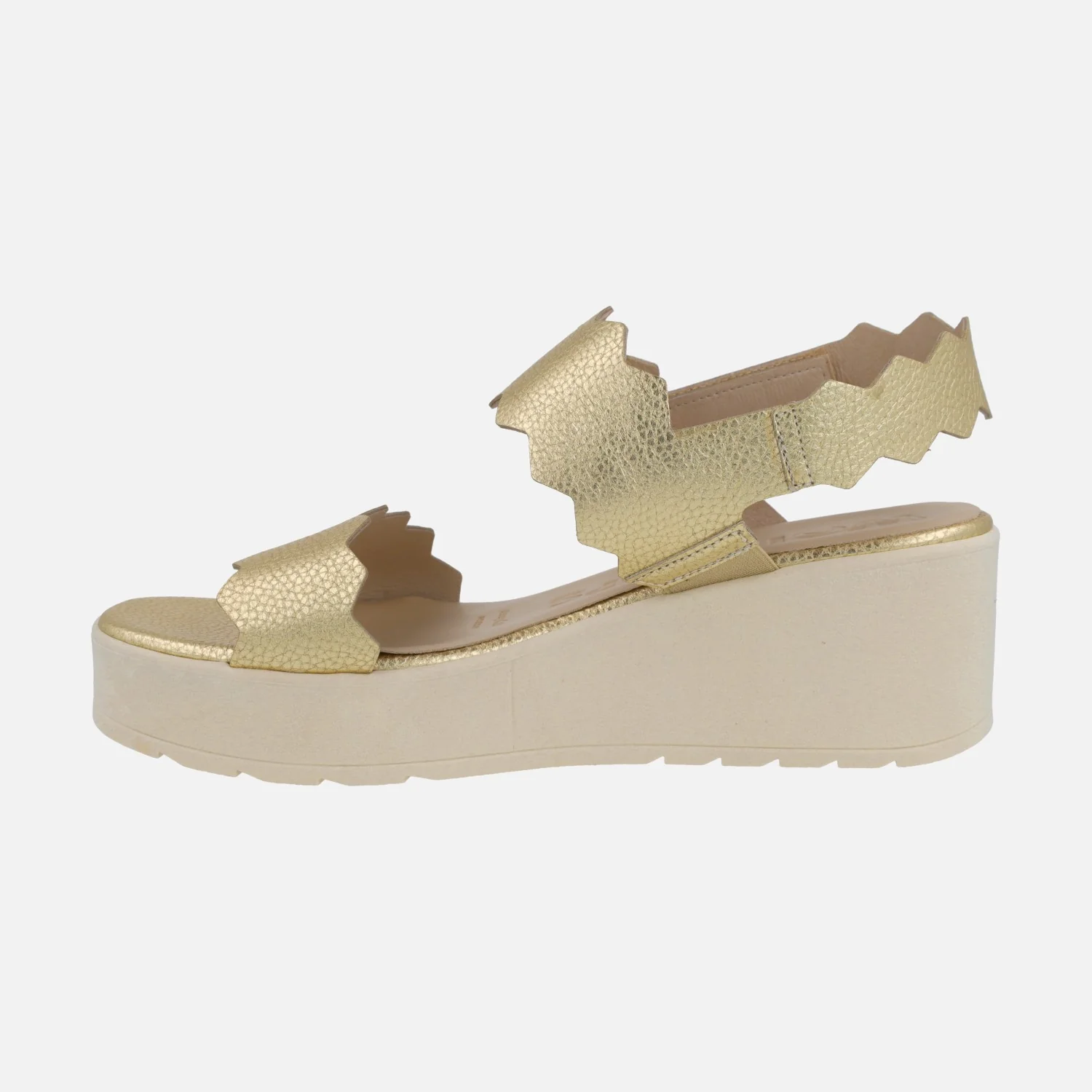 Sandalias Purpura de piel con cuña WondersFLY - Image 4