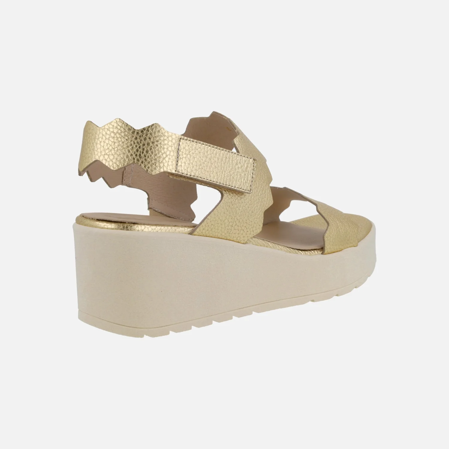 Sandalias Purpura de piel con cuña WondersFLY - Image 5