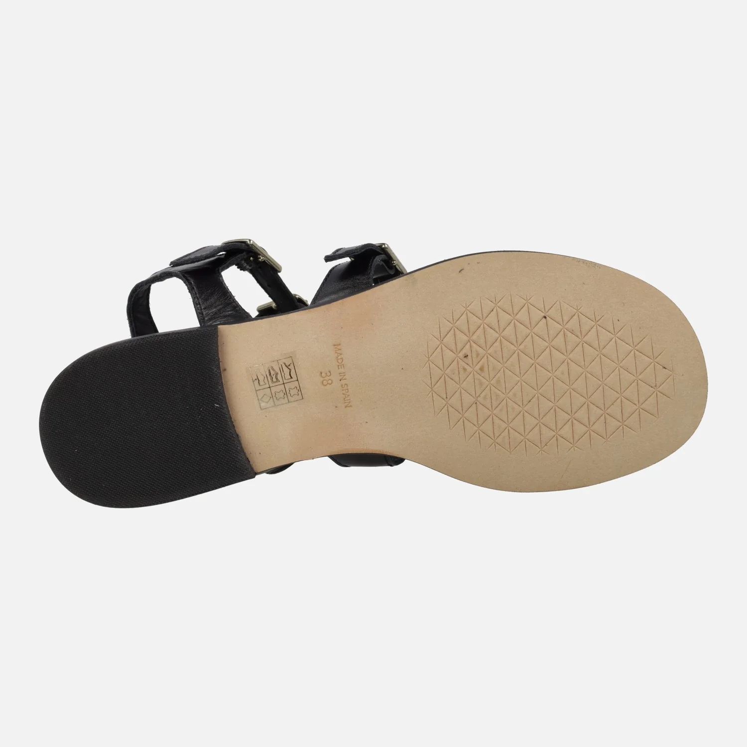 Sandalias romanas de piel con cuatro tiras Creta - Image 10