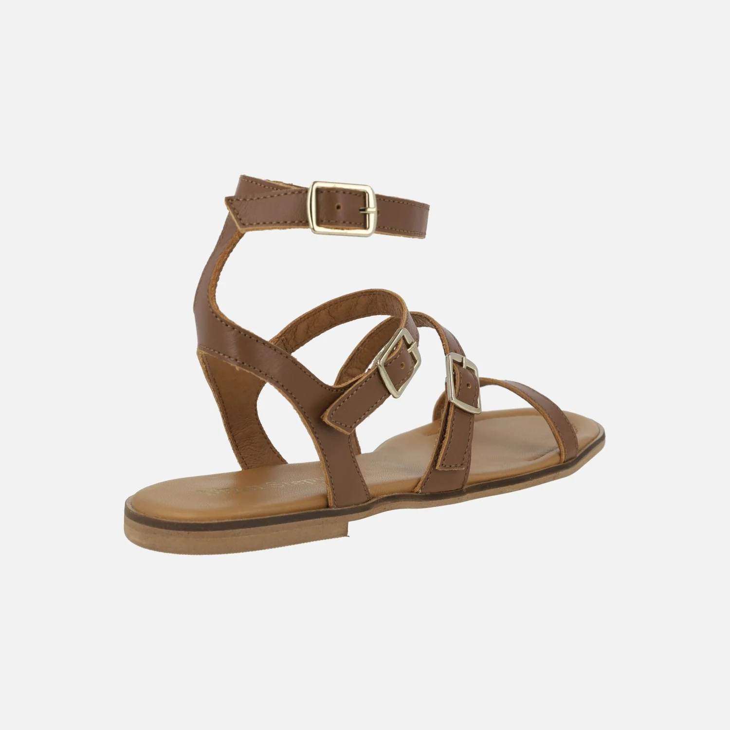Sandalias romanas de piel con cuatro tiras Creta - Image 4
