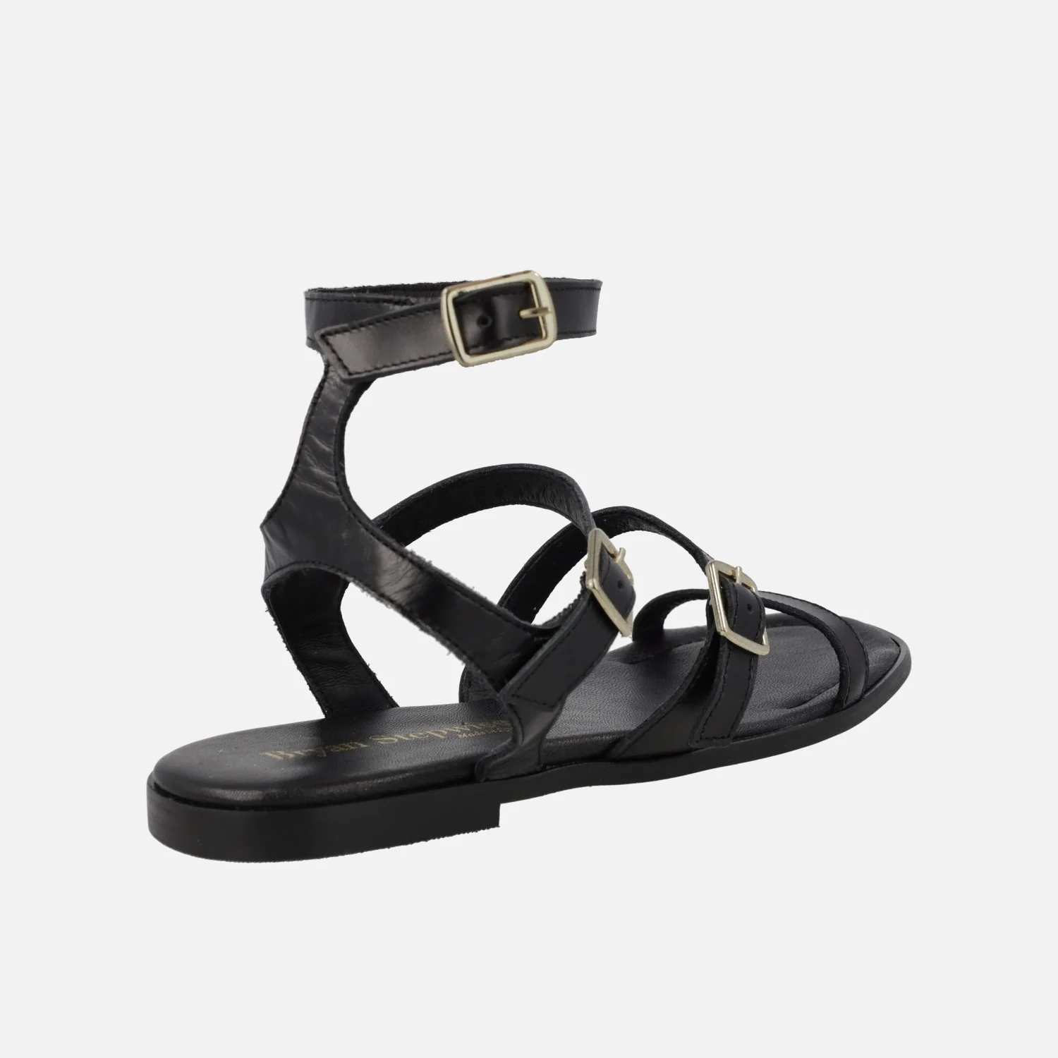 Sandalias romanas de piel con cuatro tiras Creta - Image 9