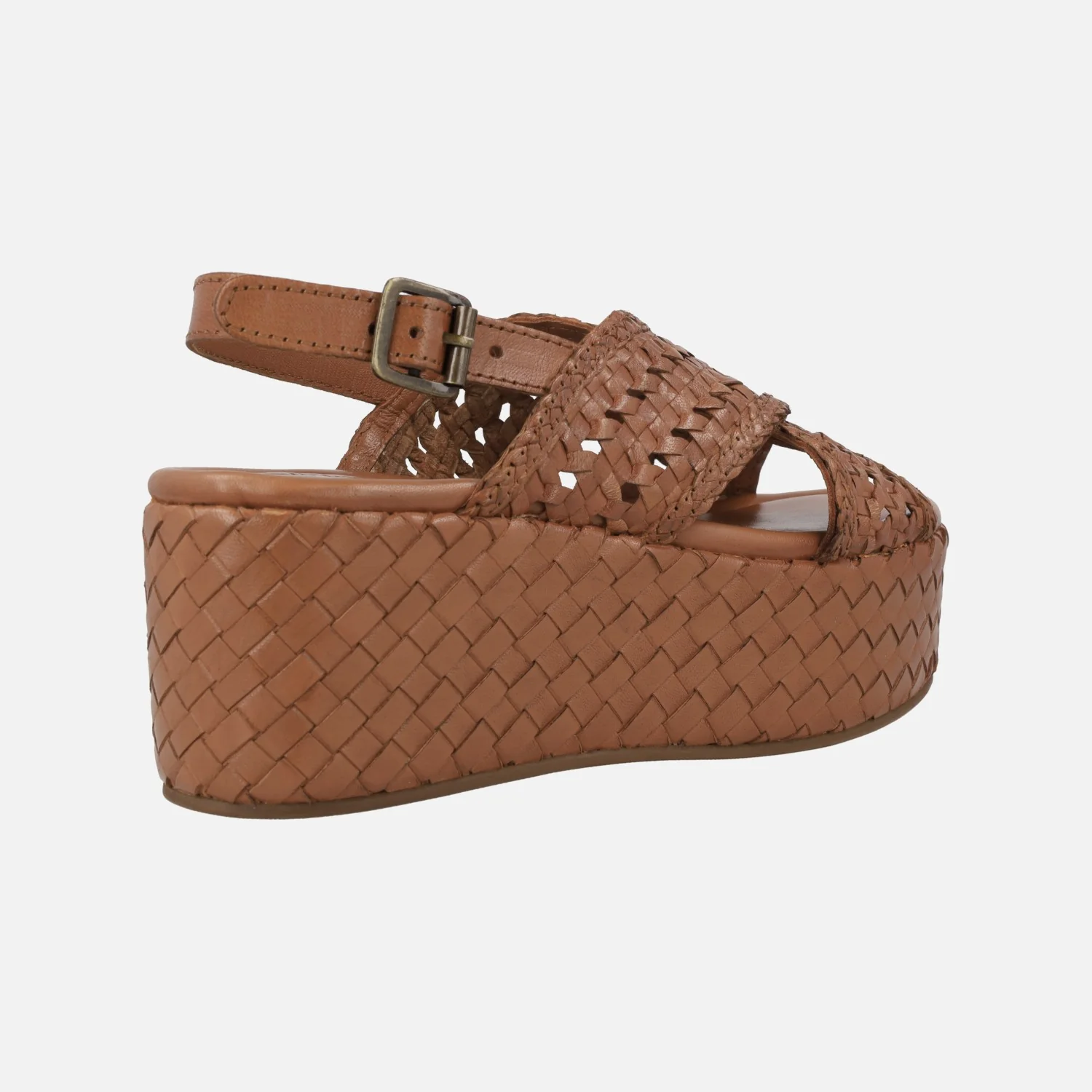 Sandalias trenzadas de piel con maxi plataforma Carmela - Image 4
