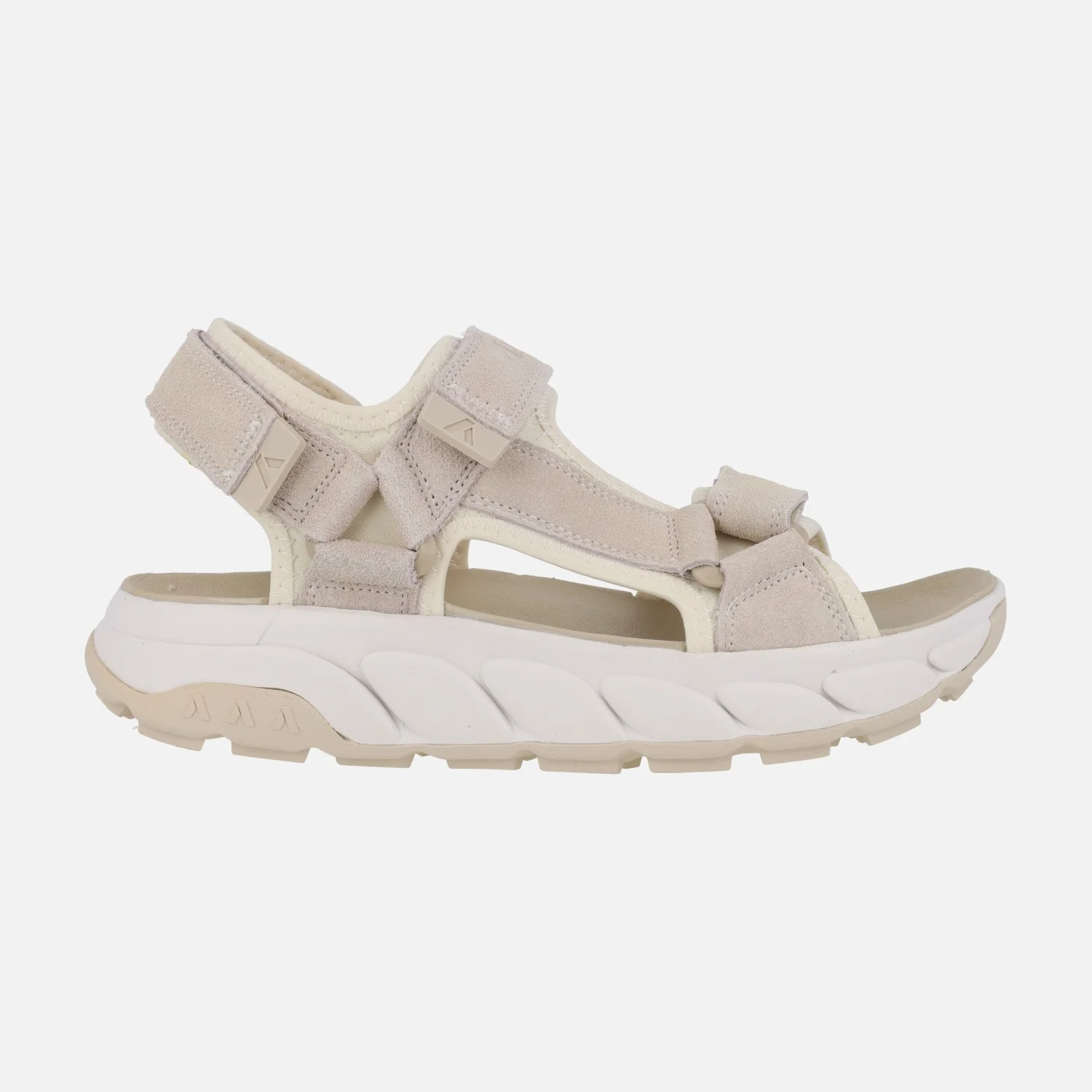 Sandalias Wallander en combinado marfil con velcros ajustables
