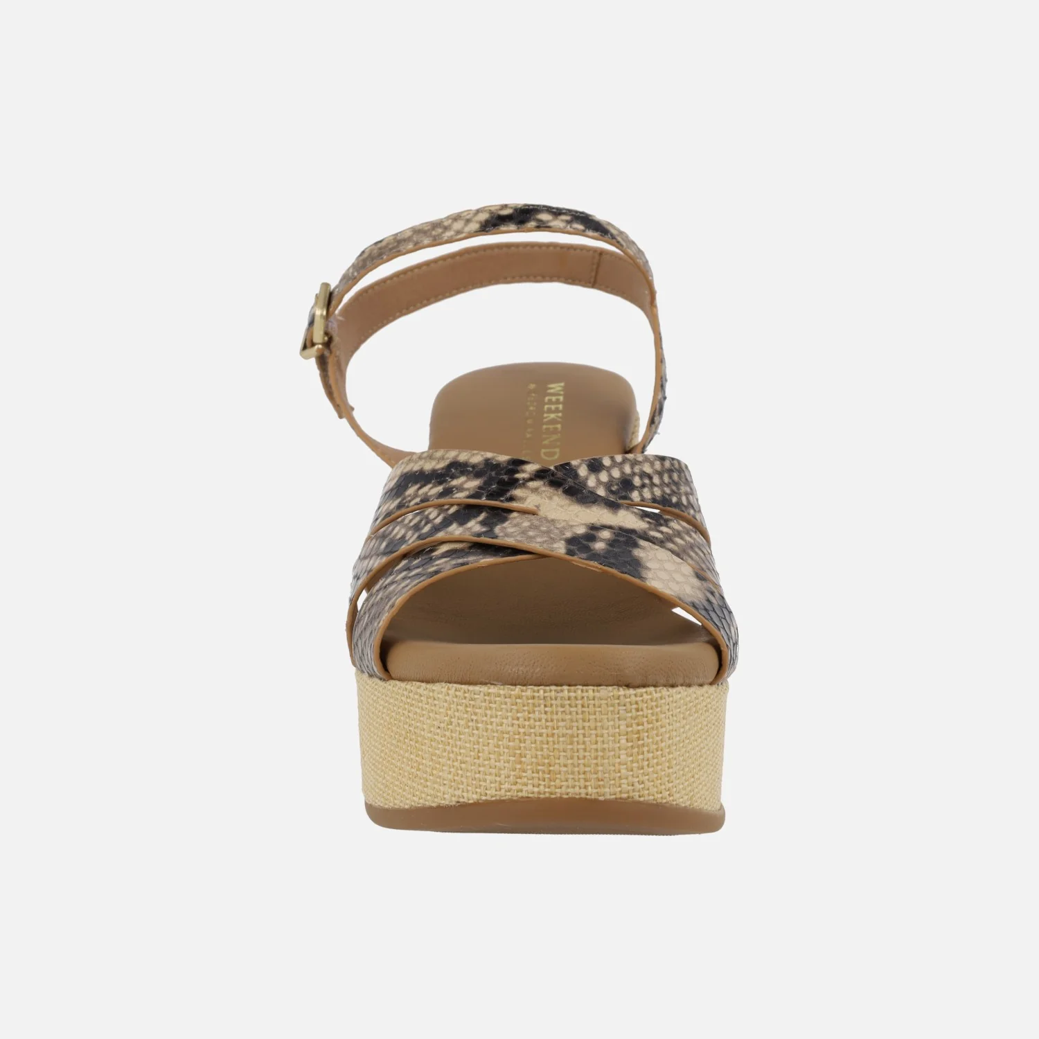 Sandalias Zael en animal print serpiente con plataforma de rafia - Image 5