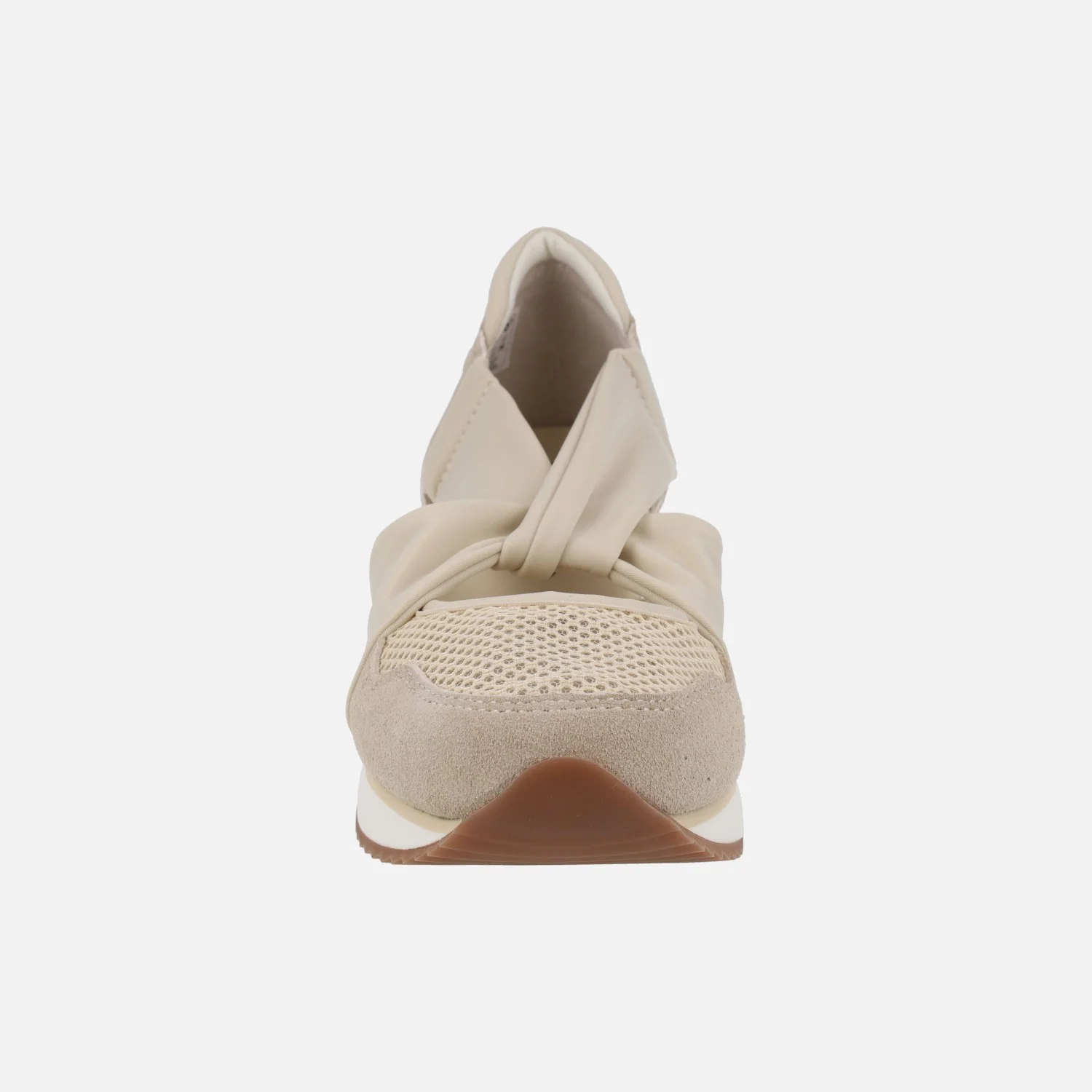 Zapatillas abiertas TUHELJ en serraje y rejilla beige - Image 5
