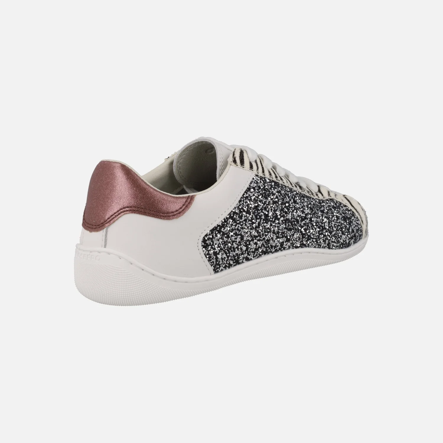 Zapatillas BAREFOOT en glitter plomo y print cebra Leelanau - Image 5
