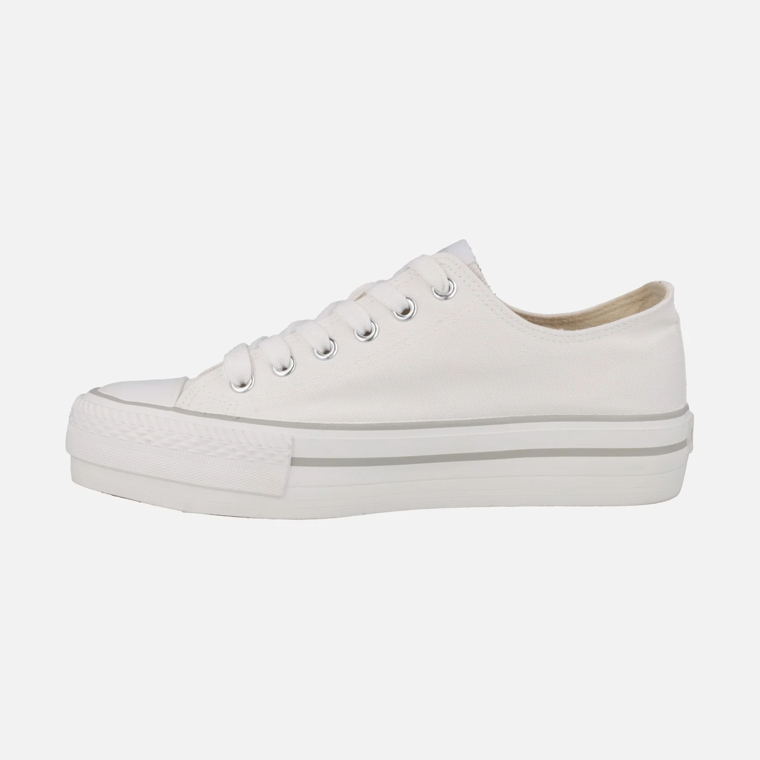Zapatillas blancas de lona Bigger X con suela gruesa - Image 3