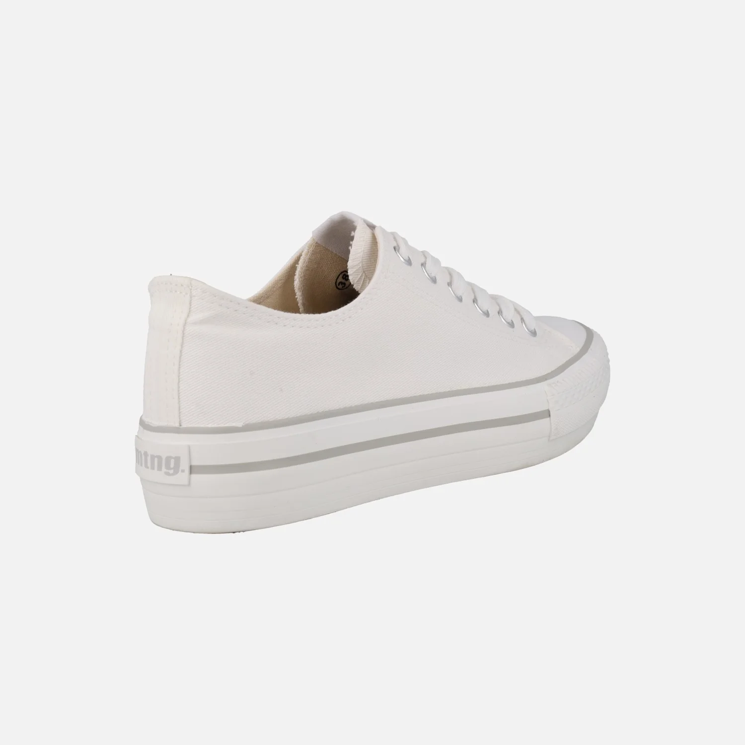 Zapatillas blancas de lona Bigger X con suela gruesa - Image 4