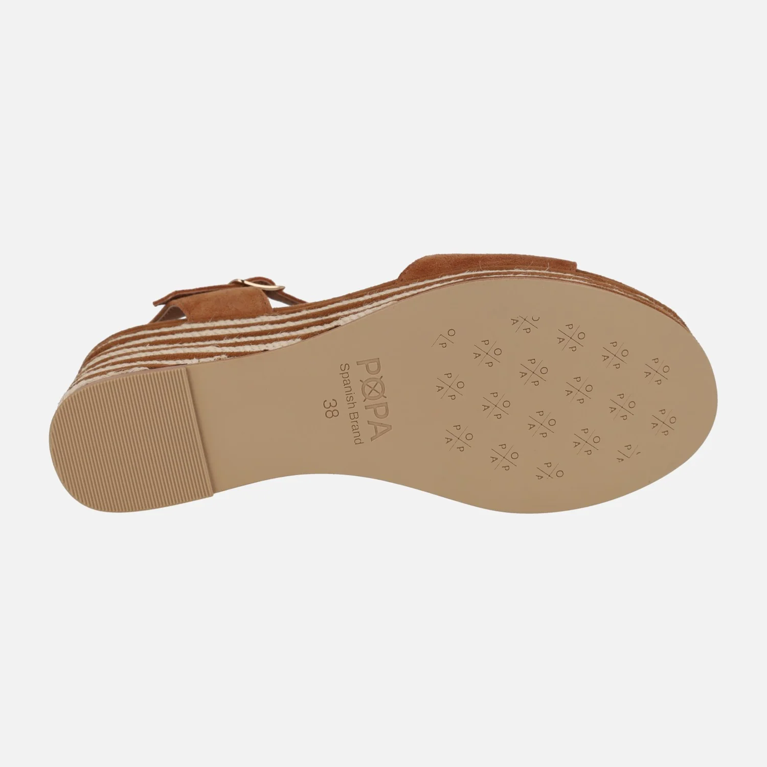Zapatillas con cuña de esparto Arenal en serraje cuero - Image 6